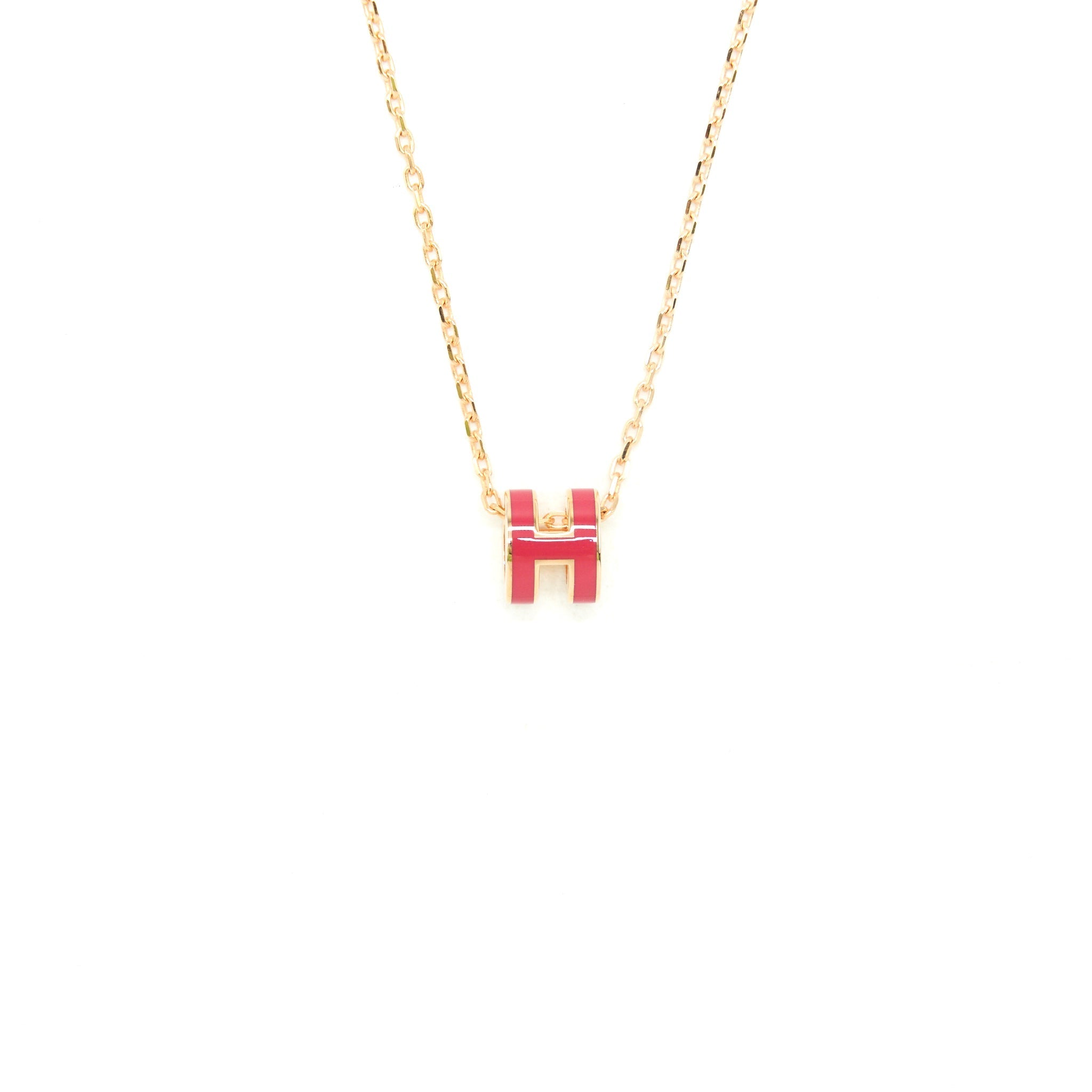 HERMES MINI POP H PENDANT ROSE LAQUE RGHW