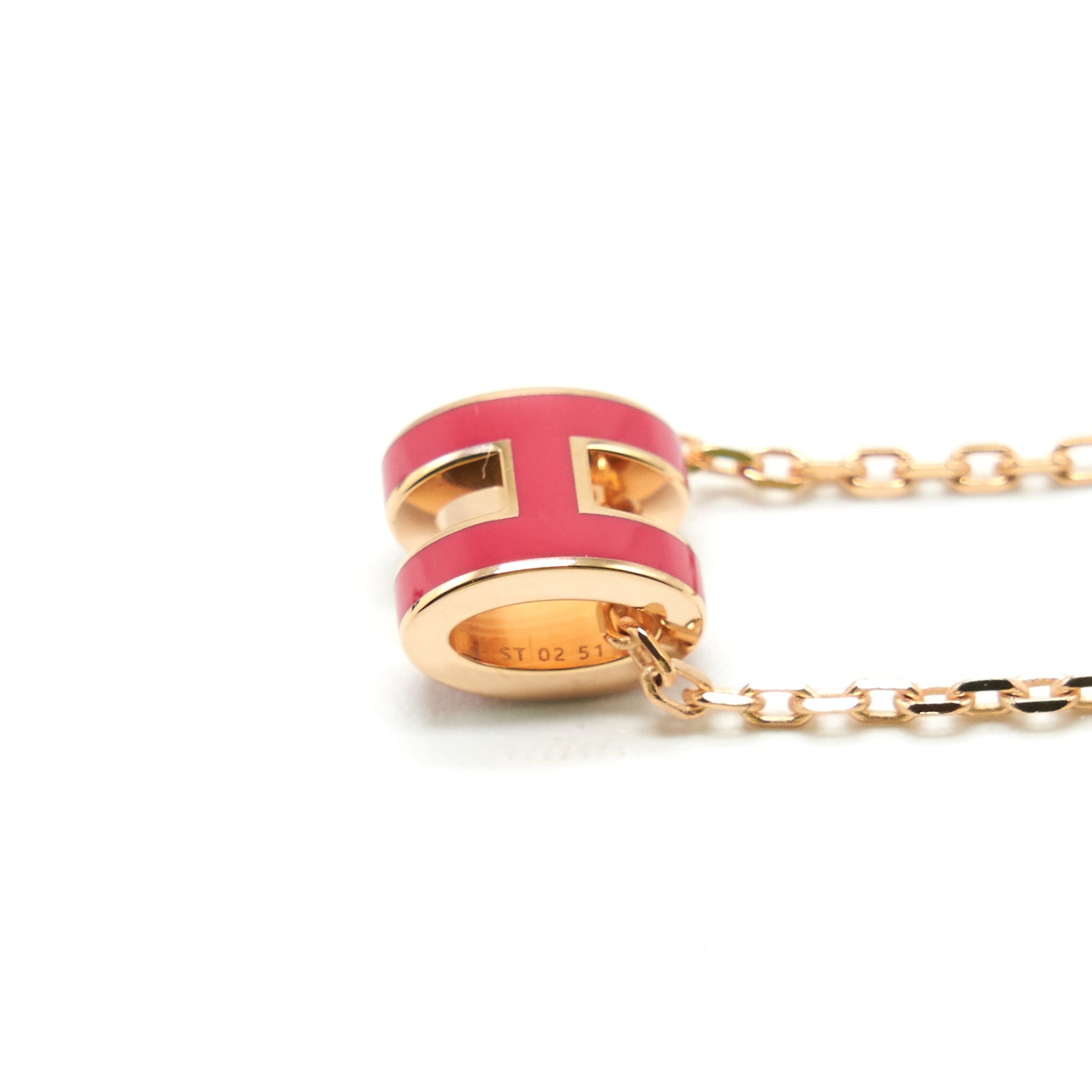 HERMES MINI POP H PENDANT ROSE LAQUE RGHW