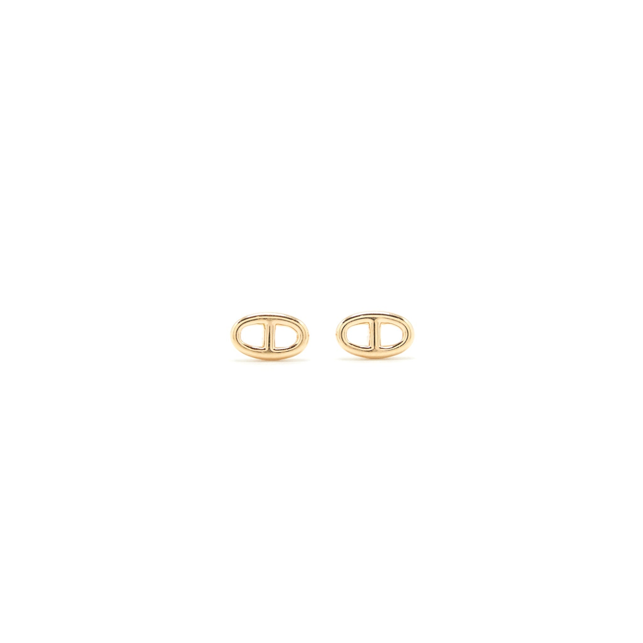 HERMES CHAINE D'ANCRE EARRINGS ROSE GOLD