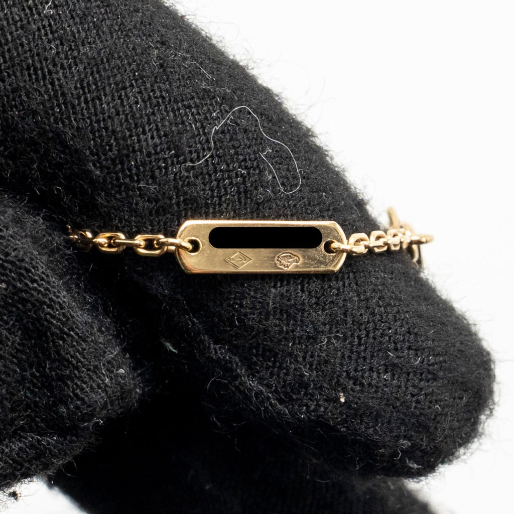 VAN CLEEF VINTAGE ALHAMBRA PENDANT 18K YELLOW GOLD , ONYX
