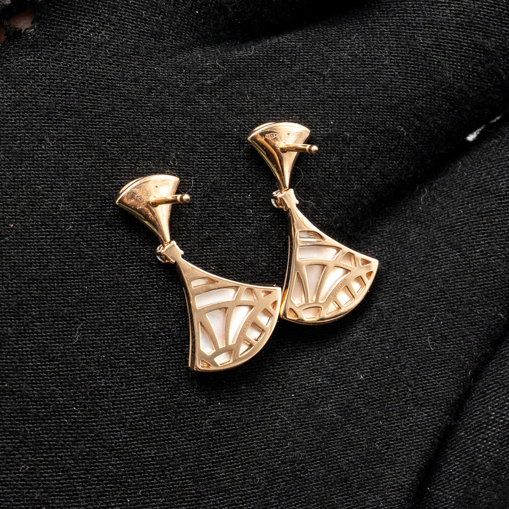 BVLGARI DIVAS’ DREAM EARRINGS ROSE GOLD, MOTHER-OF-PEARL WITH DIAMONDS