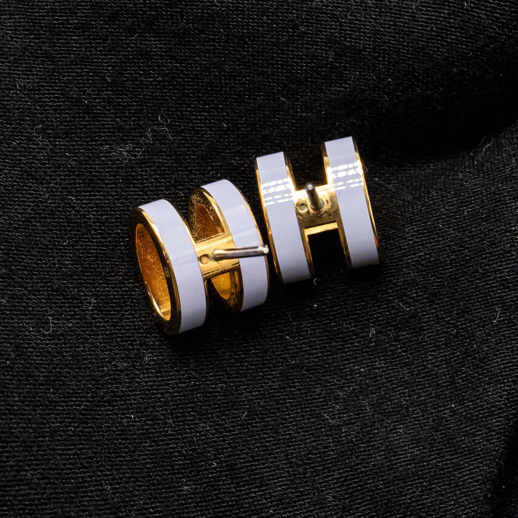 HERMES MINI POP H EARRINGS LIGHT PURPLE GHW