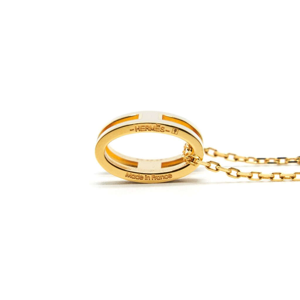 HERMES POP H PENDANT BLANC WITH GHW