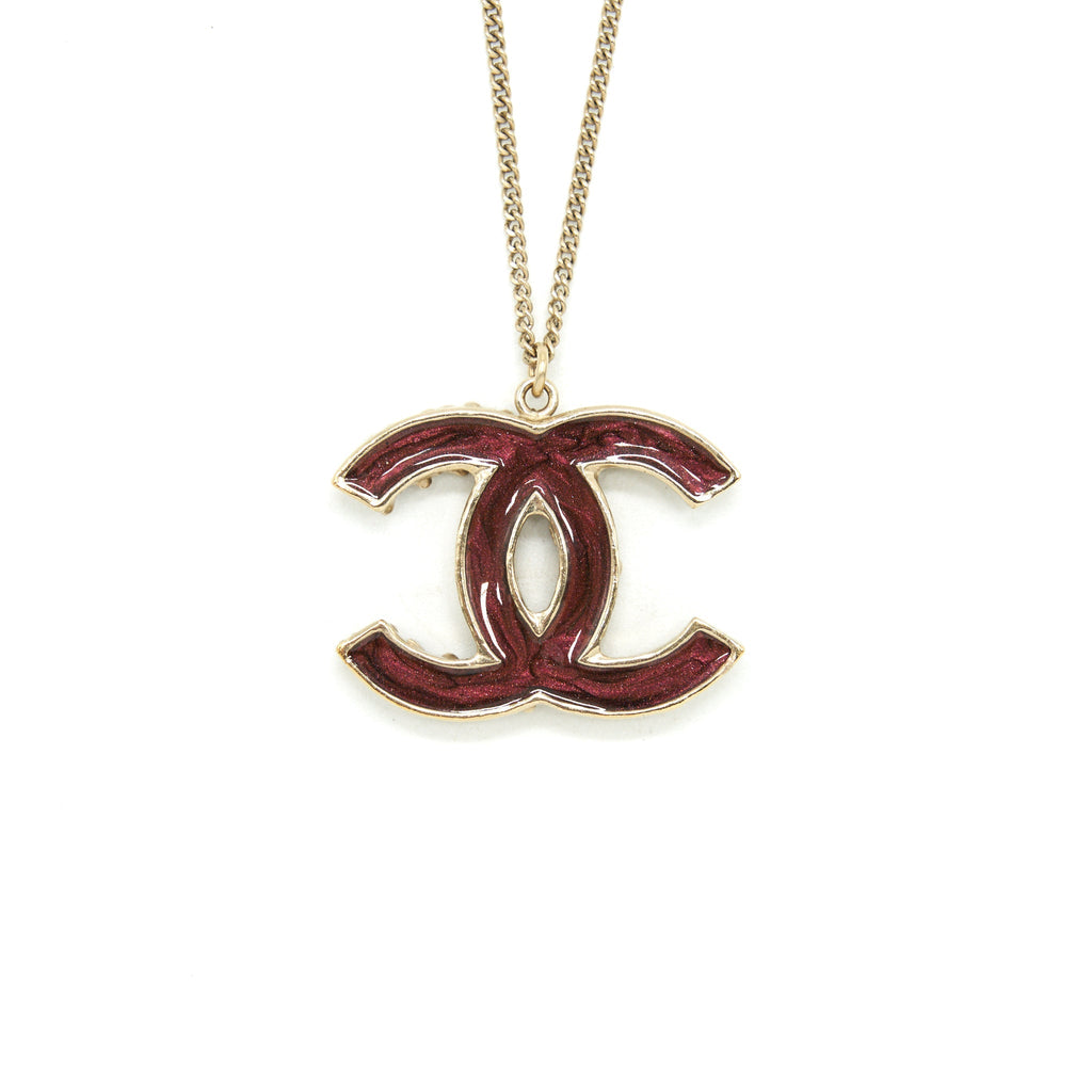 CHANEL CC LOGO DOUBLE SIDE LONG NECKLACE LGHW