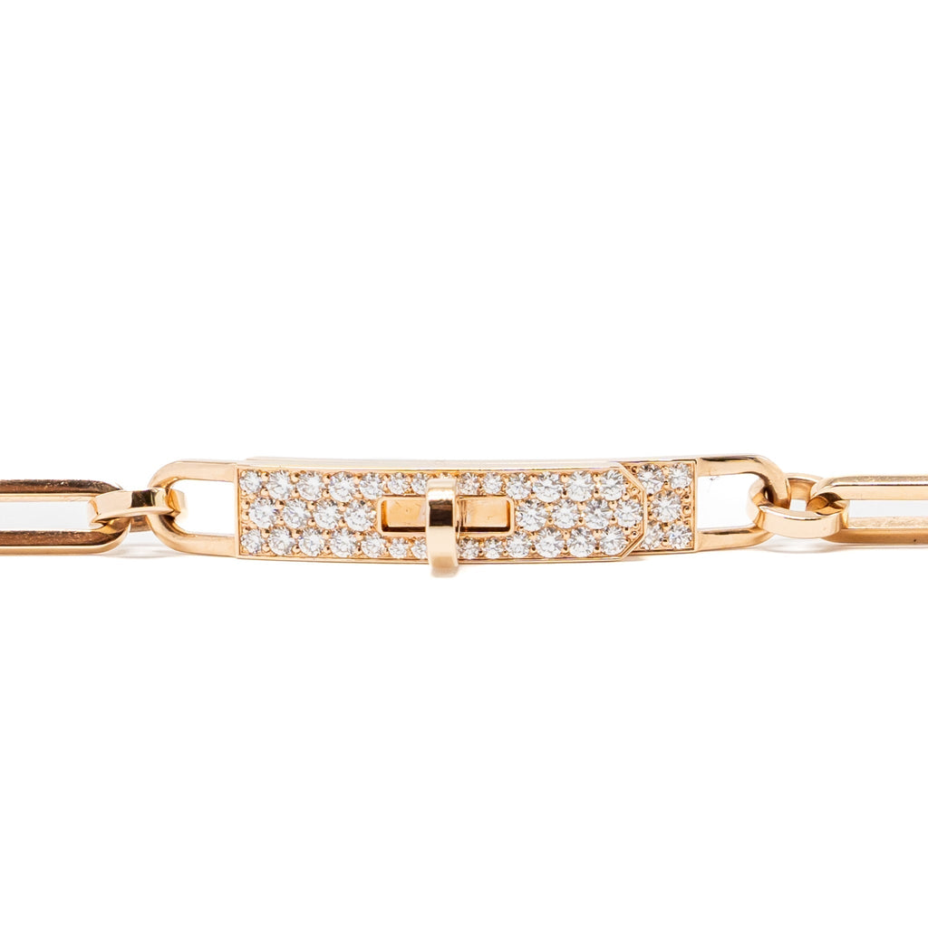 HERMES KELLY CHAIN CHOCKER/DOUBLE BRACELET ROSE GOLD, DIAMONDS