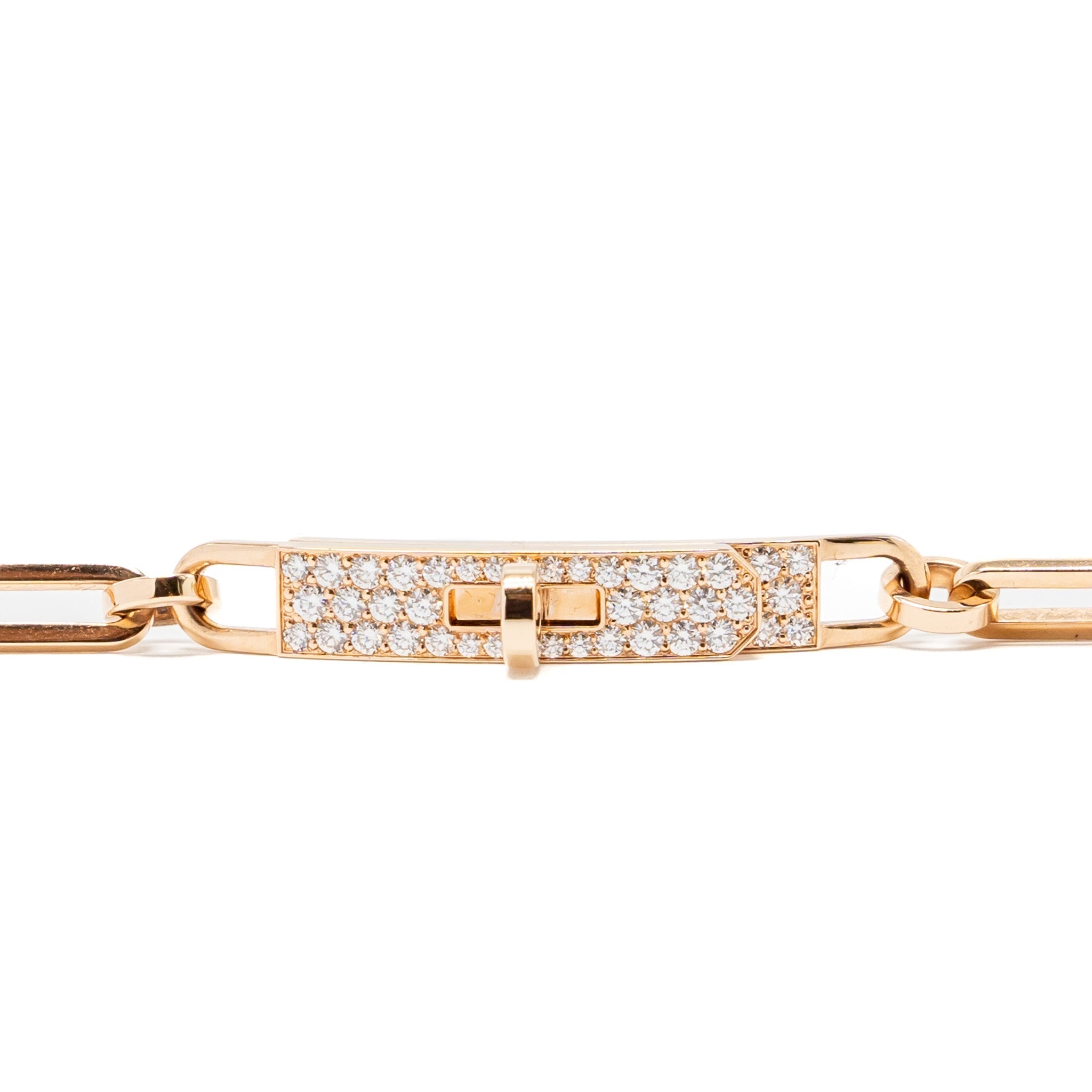 HERMES KELLY CHAIN CHOCKER/DOUBLE BRACELET ROSE GOLD, DIAMONDS