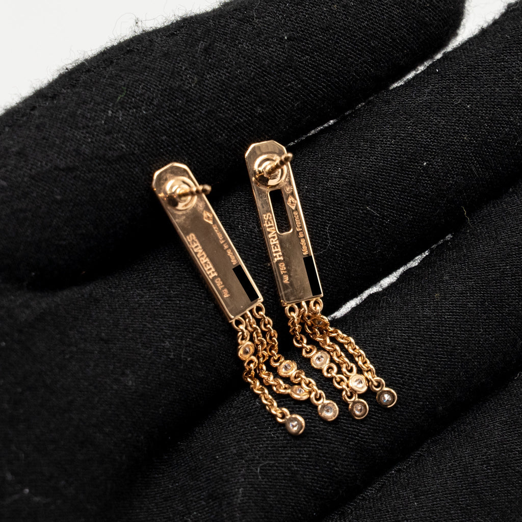HERMES KELLY GAVROCHE EARRINGS ROSE GOLD, DIAMONDS