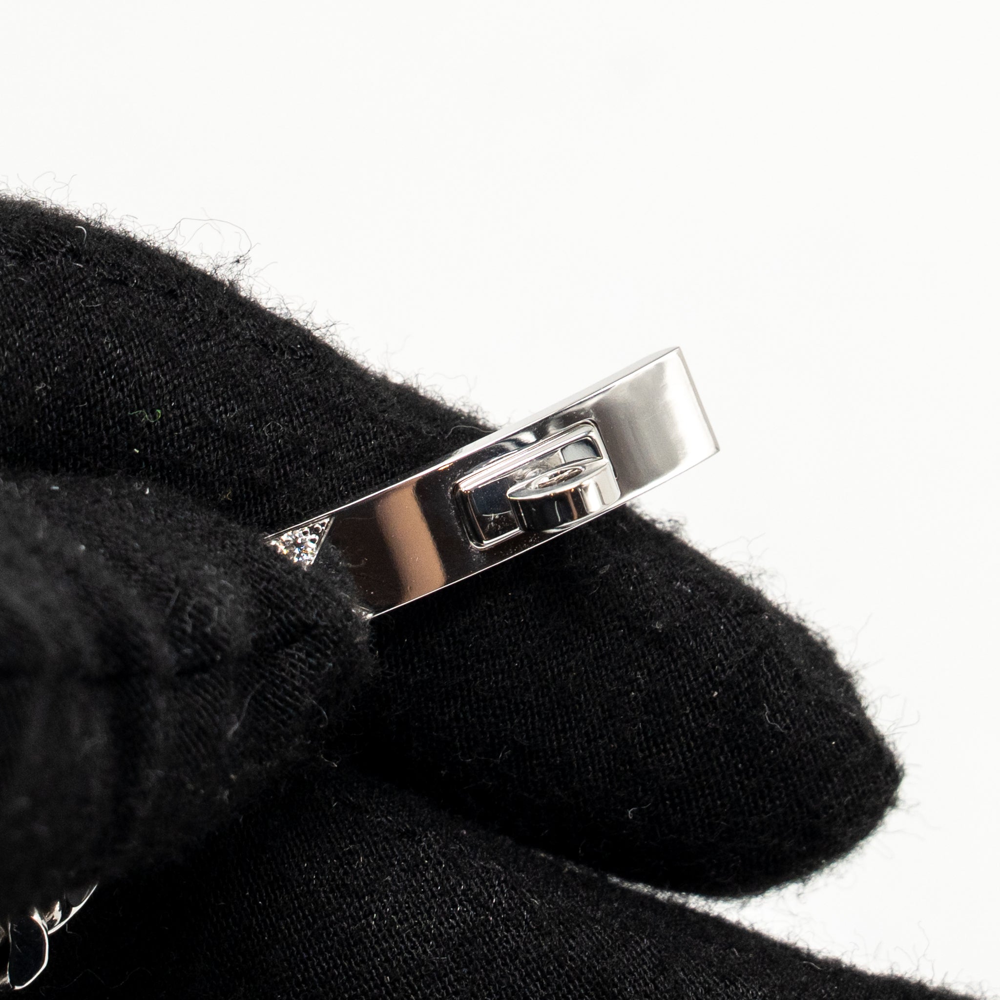 HERMES KELLY GOURMETTE BRACELET WHITE GOLD, DIAMONDS