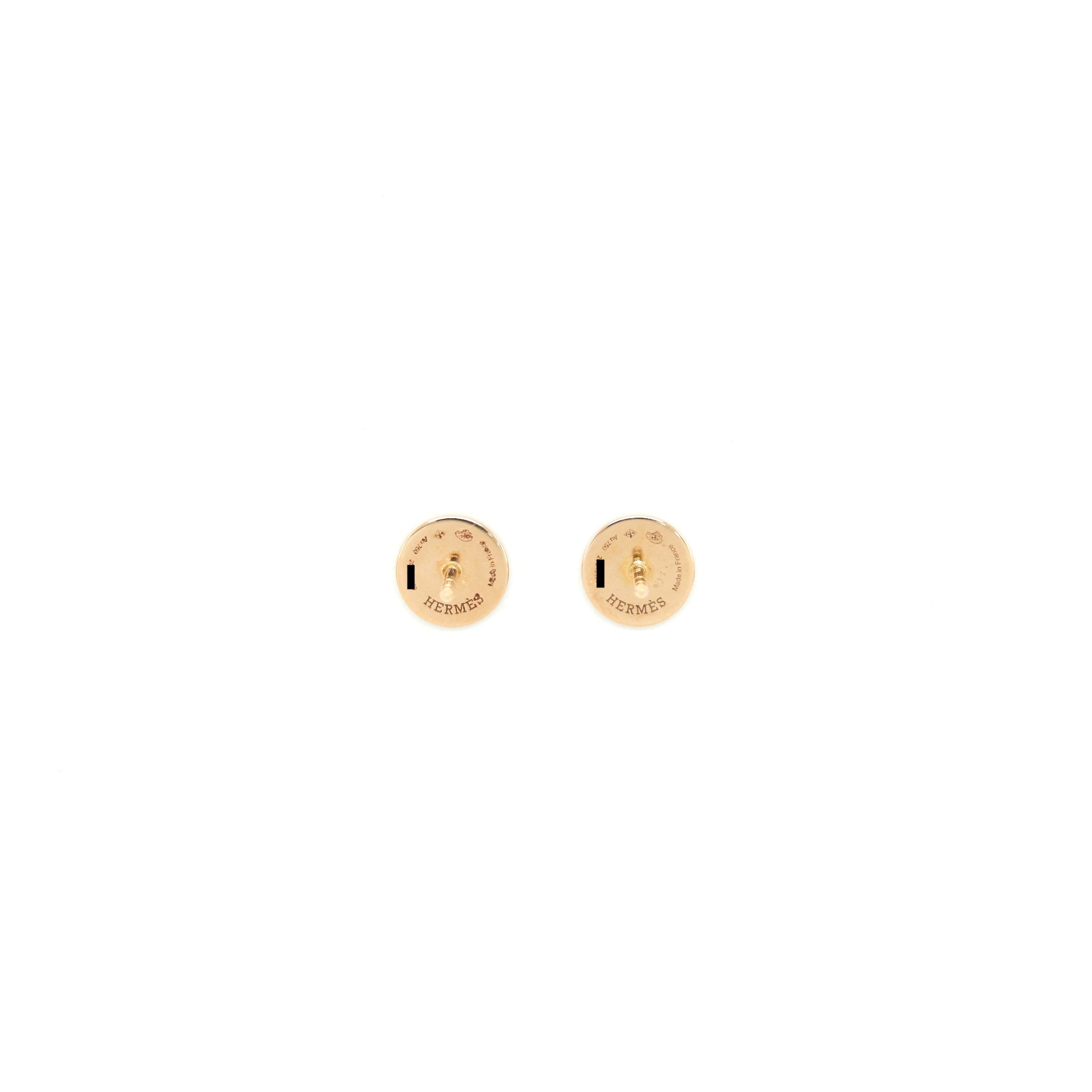 HERMES EX-LIBRIS EARRINGS IN ROSE GOLD-