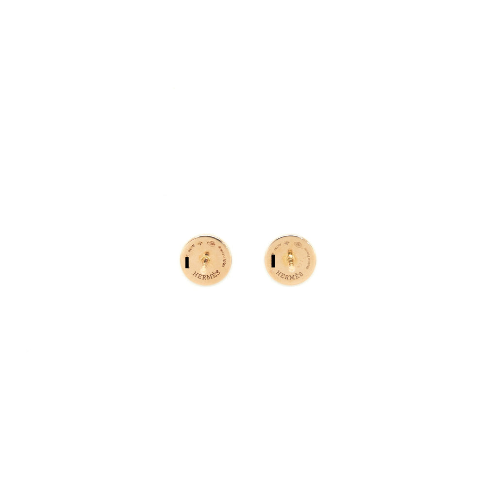 HERMES EX- LIBRIS EARRINGS ROSE GOLD