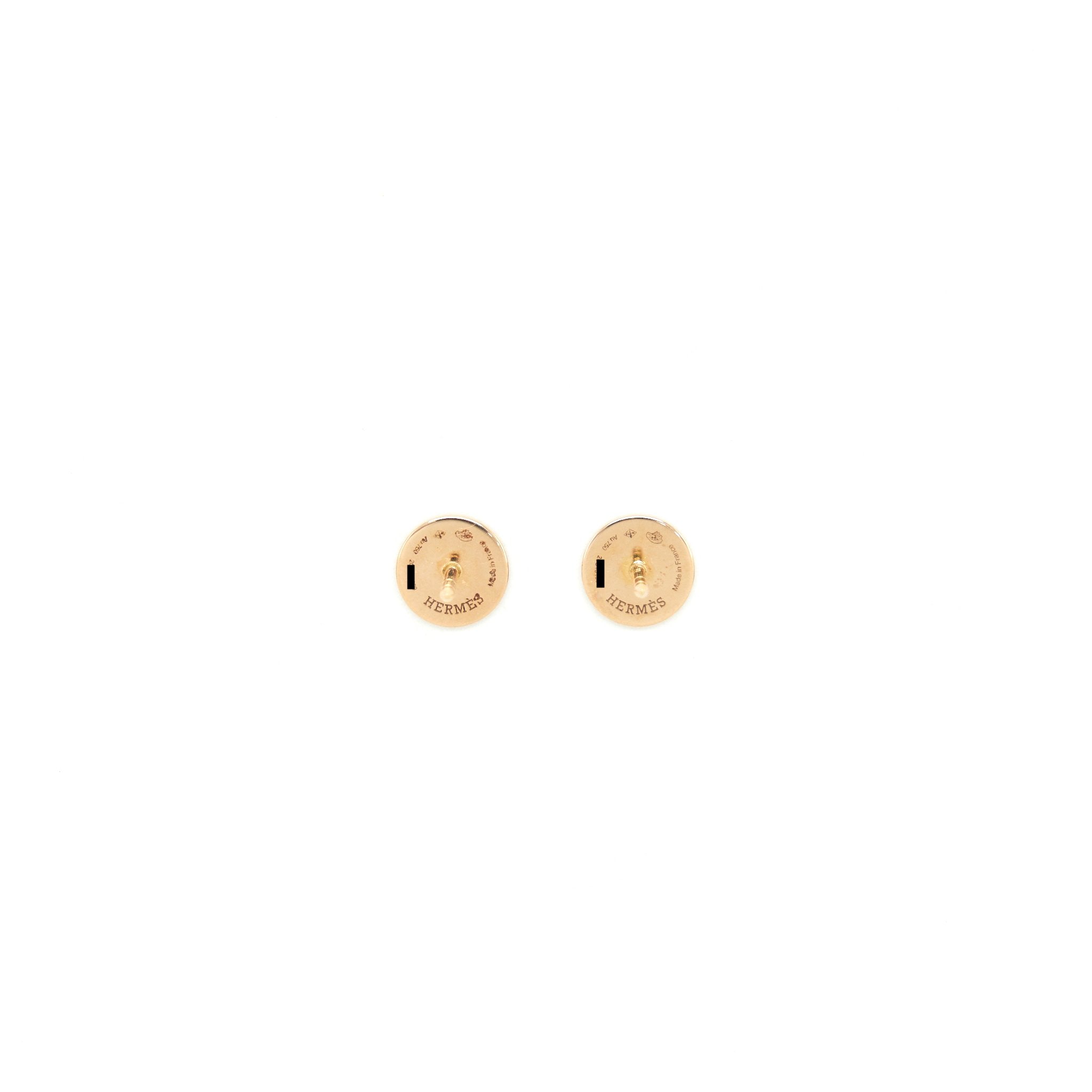 HERMES EX- LIBRIS EARRINGS ROSE GOLD