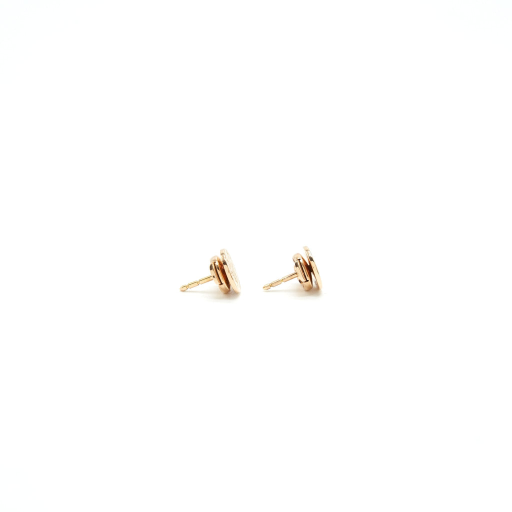 HERMES EX- LIBRIS EARRINGS ROSE GOLD