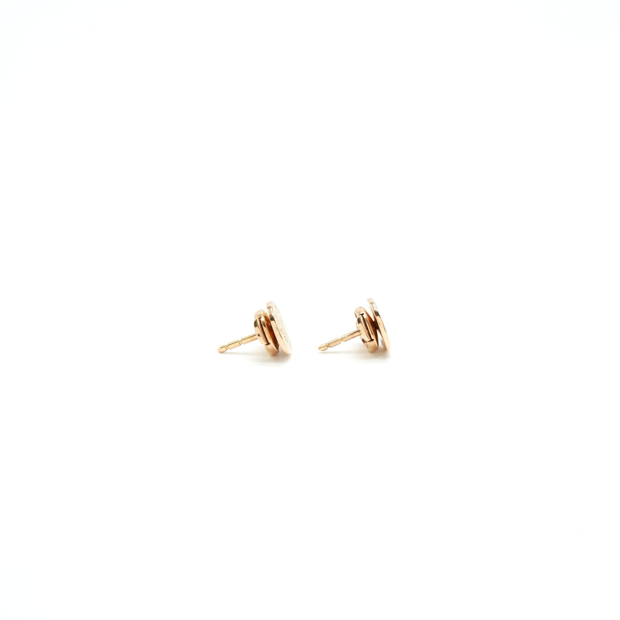 HERMES EX- LIBRIS EARRINGS ROSE GOLD