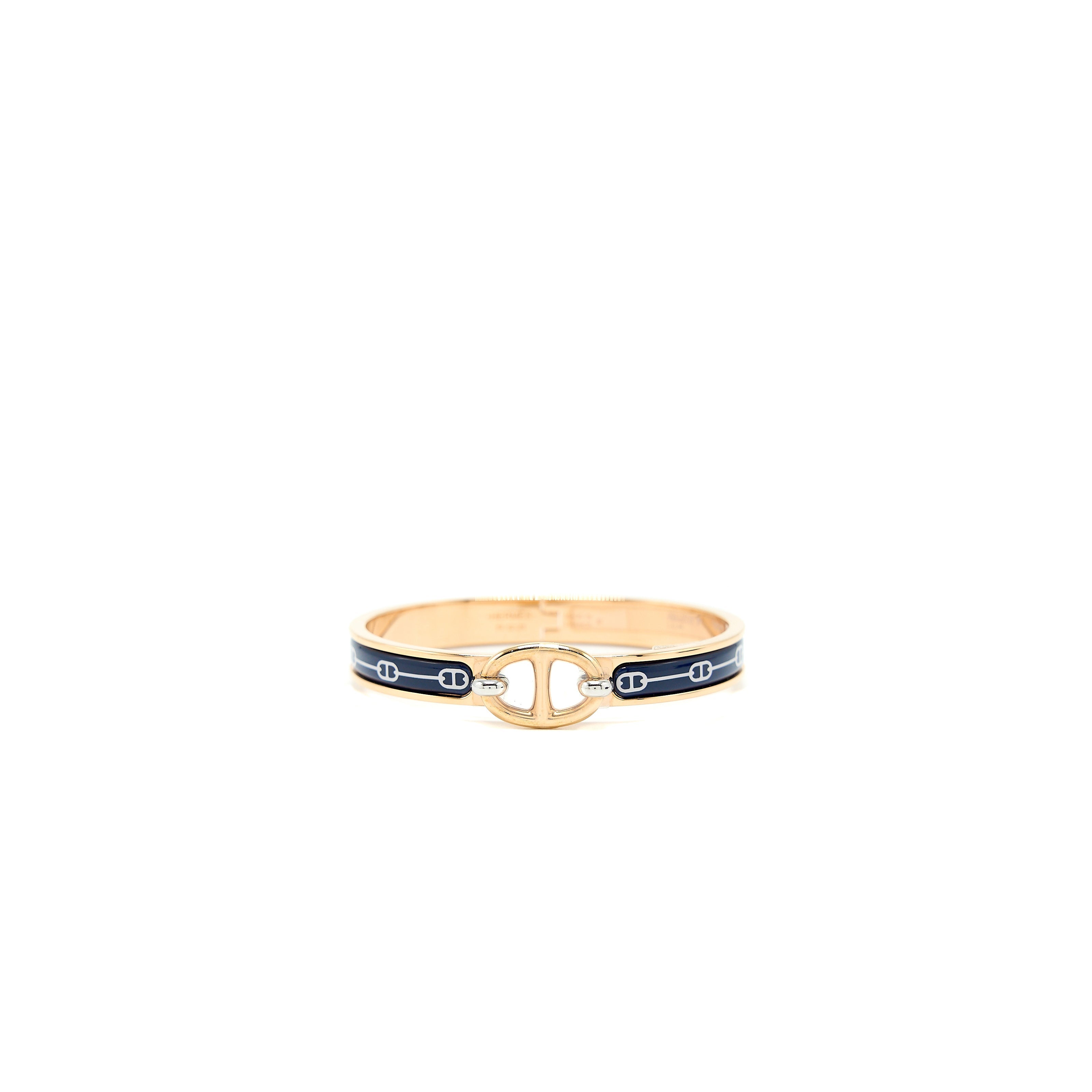HERMES MINI CLIC CHAINE D’ANCRE FARANDOLE BRACELET MULTICOLOR ROSE GOLD TONE