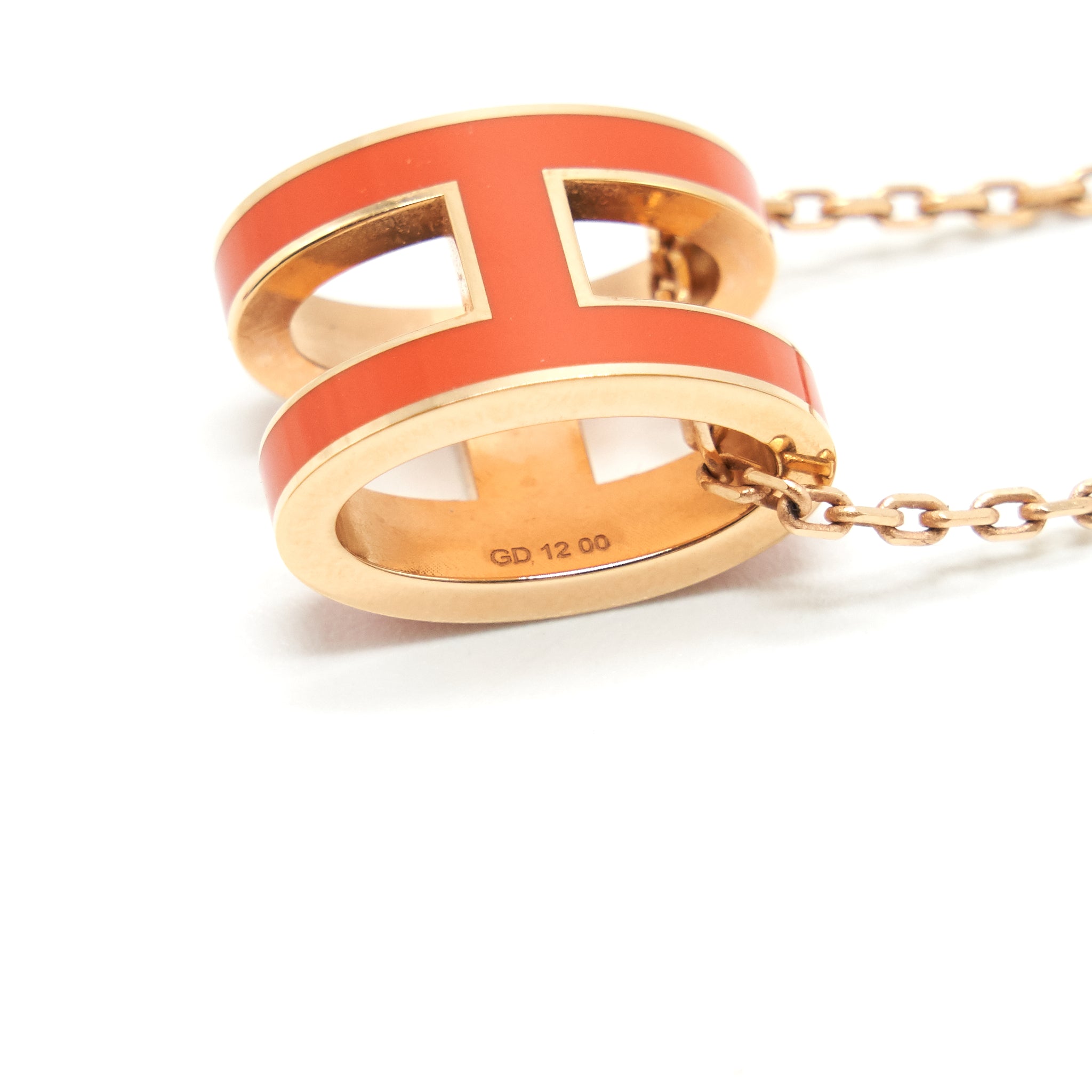 HERMES POP H NECKLACE ORANGE GRAFFITI RGHW