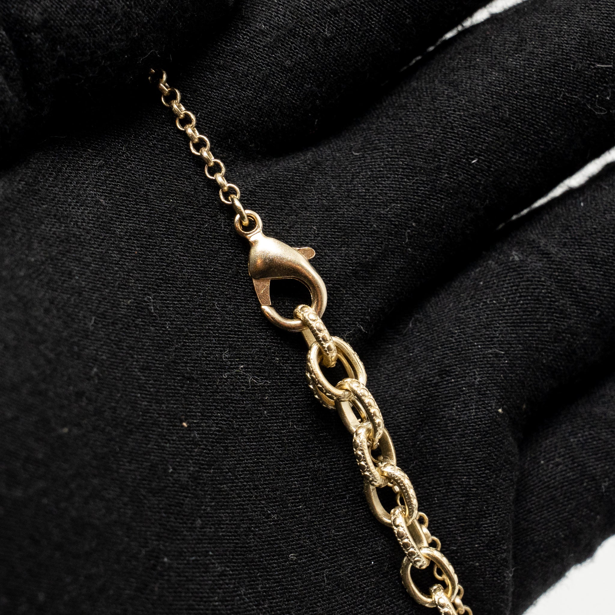 CHANEL CC CAMELLIA GRAPE LONG NECKLACE PEARL/CRYSTAL/BLACK BEADS LIGHT GOLD TONE