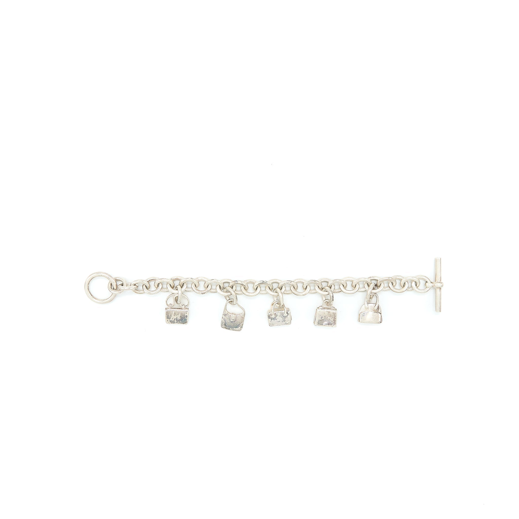 HERMES 5 BAGS AMULETTE BRACELET IN STERLING SILVER