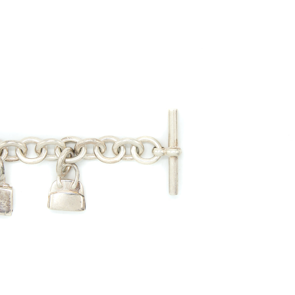 HERMES 5 BAGS AMULETTE BRACELET IN STERLING SILVER