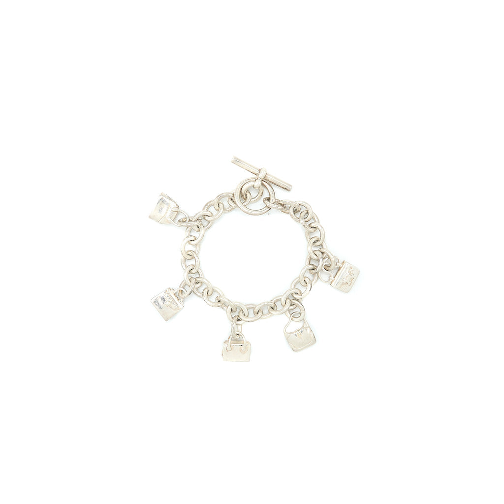 HERMES 5 BAGS AMULETTE BRACELET IN STERLING SILVER