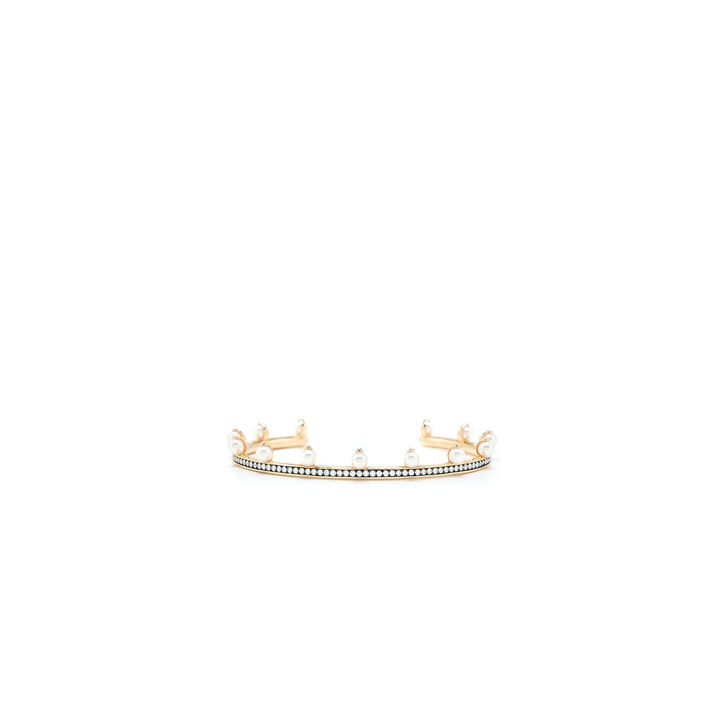 HERMES CHANDRA BRACELET ROSE GOLD DIAMONDS/AKOYA PEARLS
