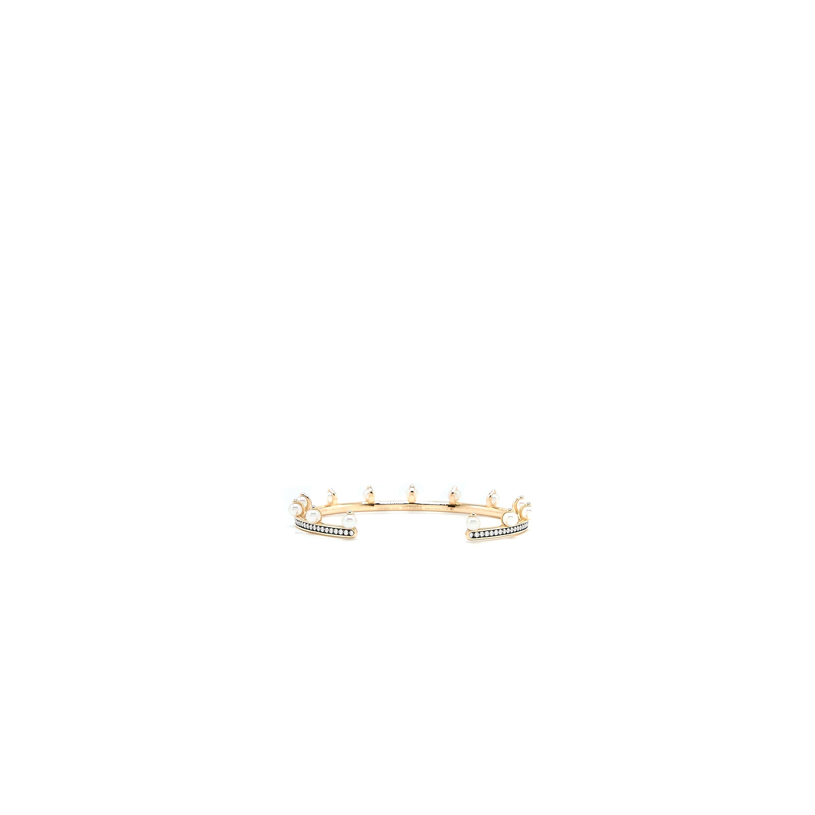 HERMES CHANDRA BRACELET ROSE GOLD DIAMONDS/AKOYA PEARLS