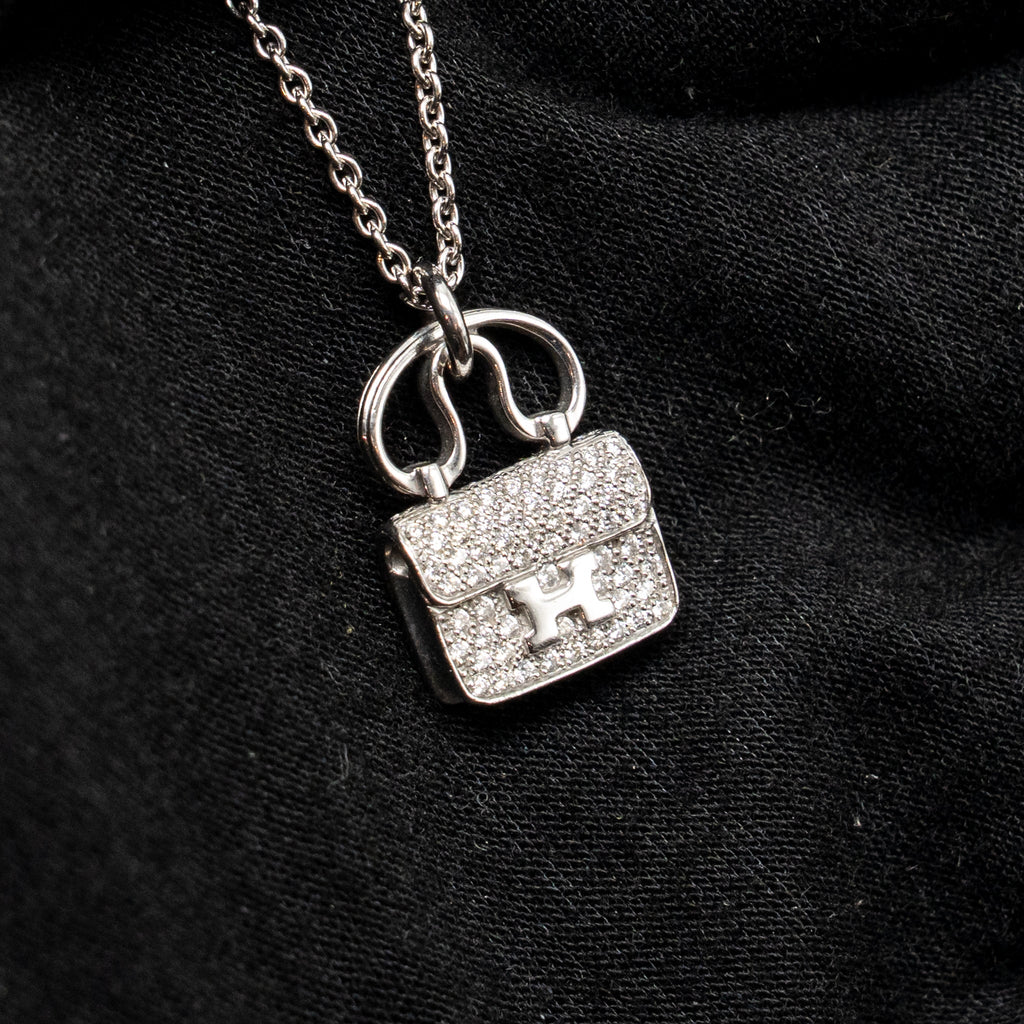 HERMES CONSTANCE PENDANT WHITE GOLD WITH DIAMONDS