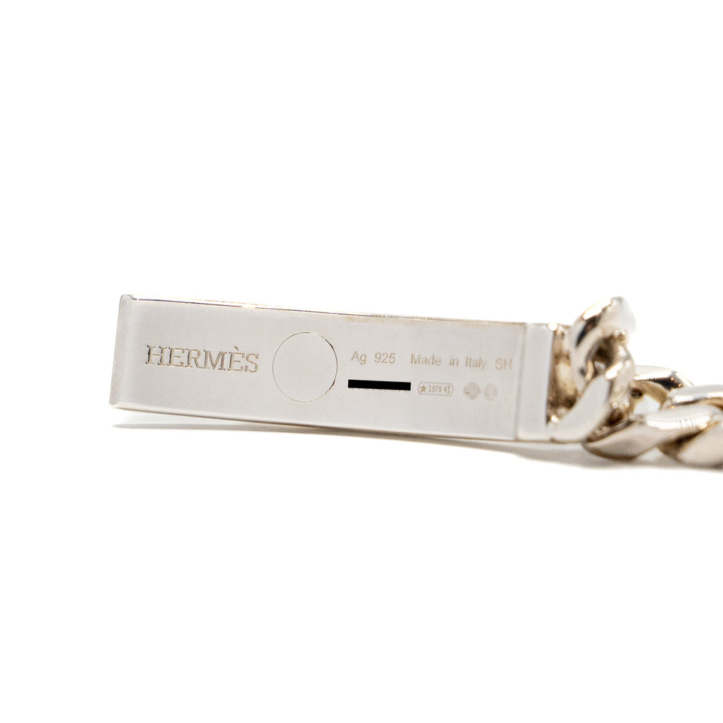 HERMES KELLY GOURMETTE BRACELET STERLING SILVER WITH KELLY CLASP