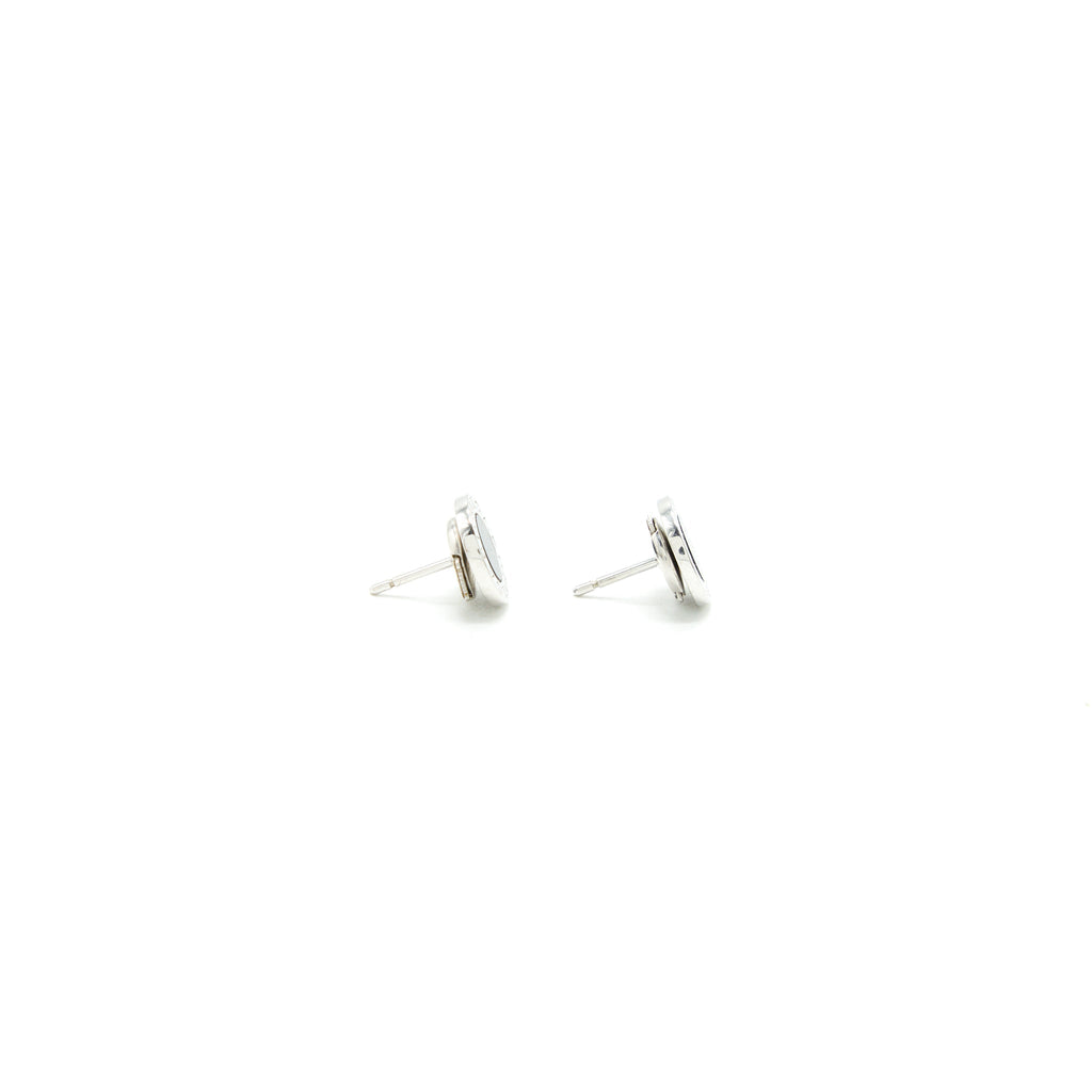 BVLGARI SINGLE EARRING ONYX WITH WHITE GOLD (SELL IN A PAIR)