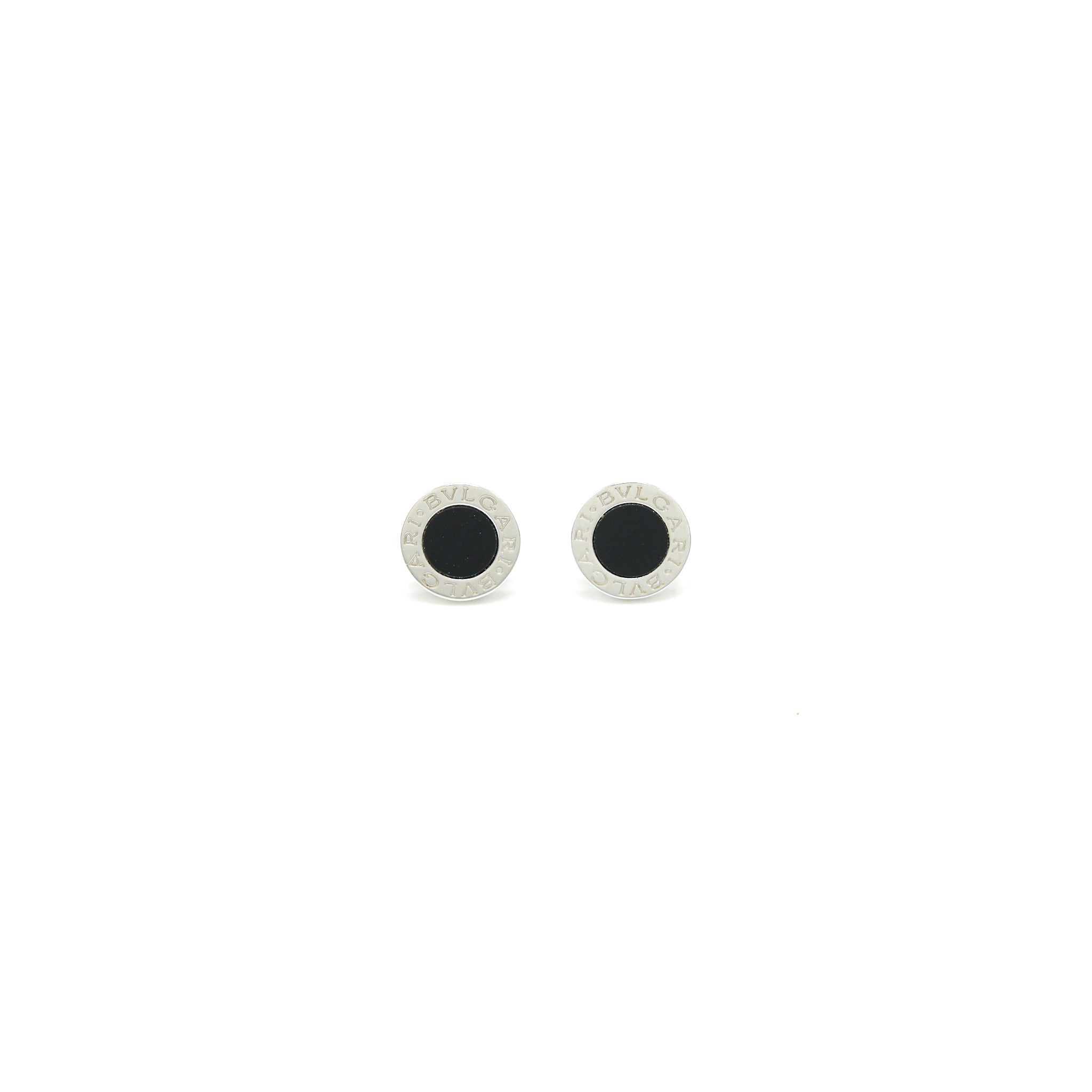 BVLGARI SINGLE EARRING ONYX WITH WHITE GOLD (SELL IN A PAIR)