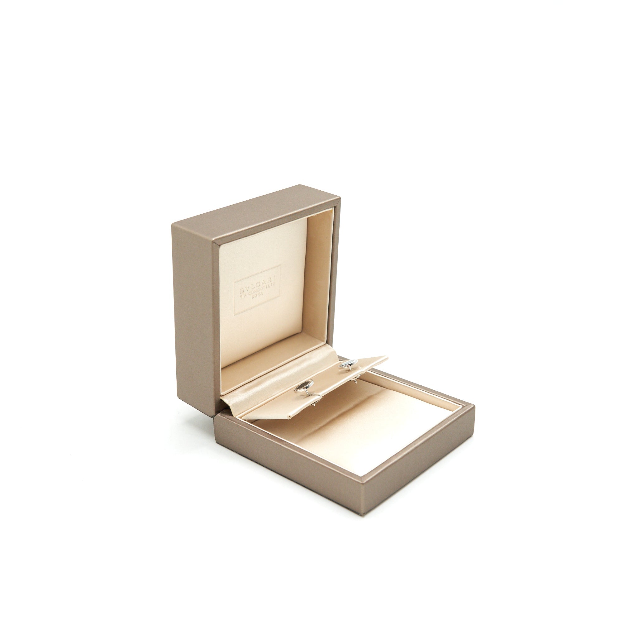 BVLGARI SINGLE EARRING ONYX WITH WHITE GOLD (SELL IN A PAIR)