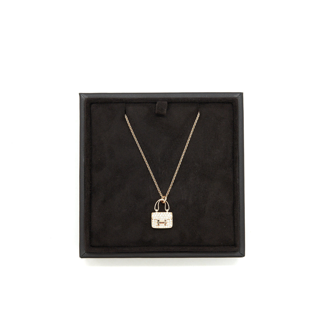 HERMES NEW VERSION AMULETTES CONSTANCE PENDENT ROSE GOLD WITH DIAMOND