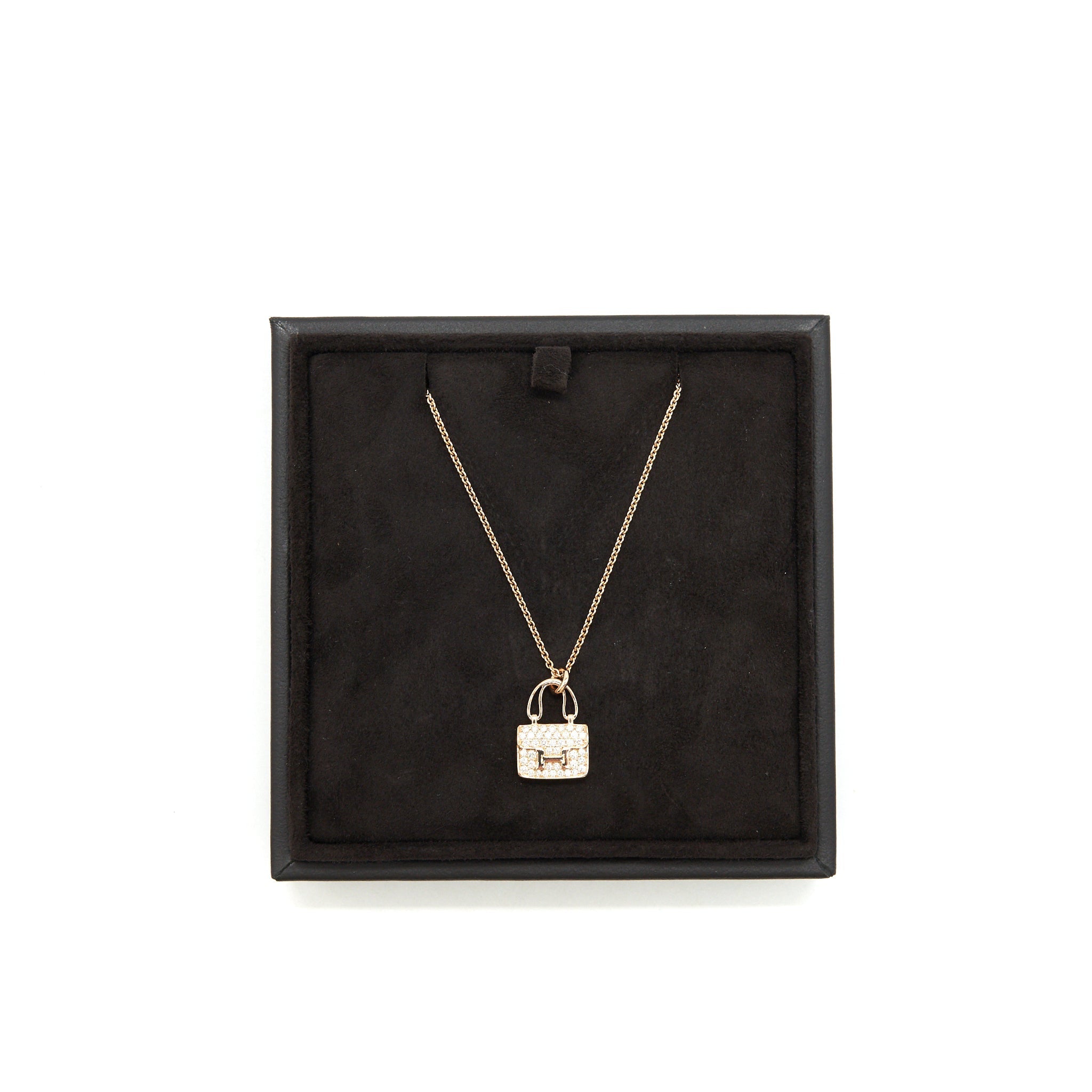 HERMES NEW VERSION AMULETTES CONSTANCE PENDENT ROSE GOLD WITH DIAMOND