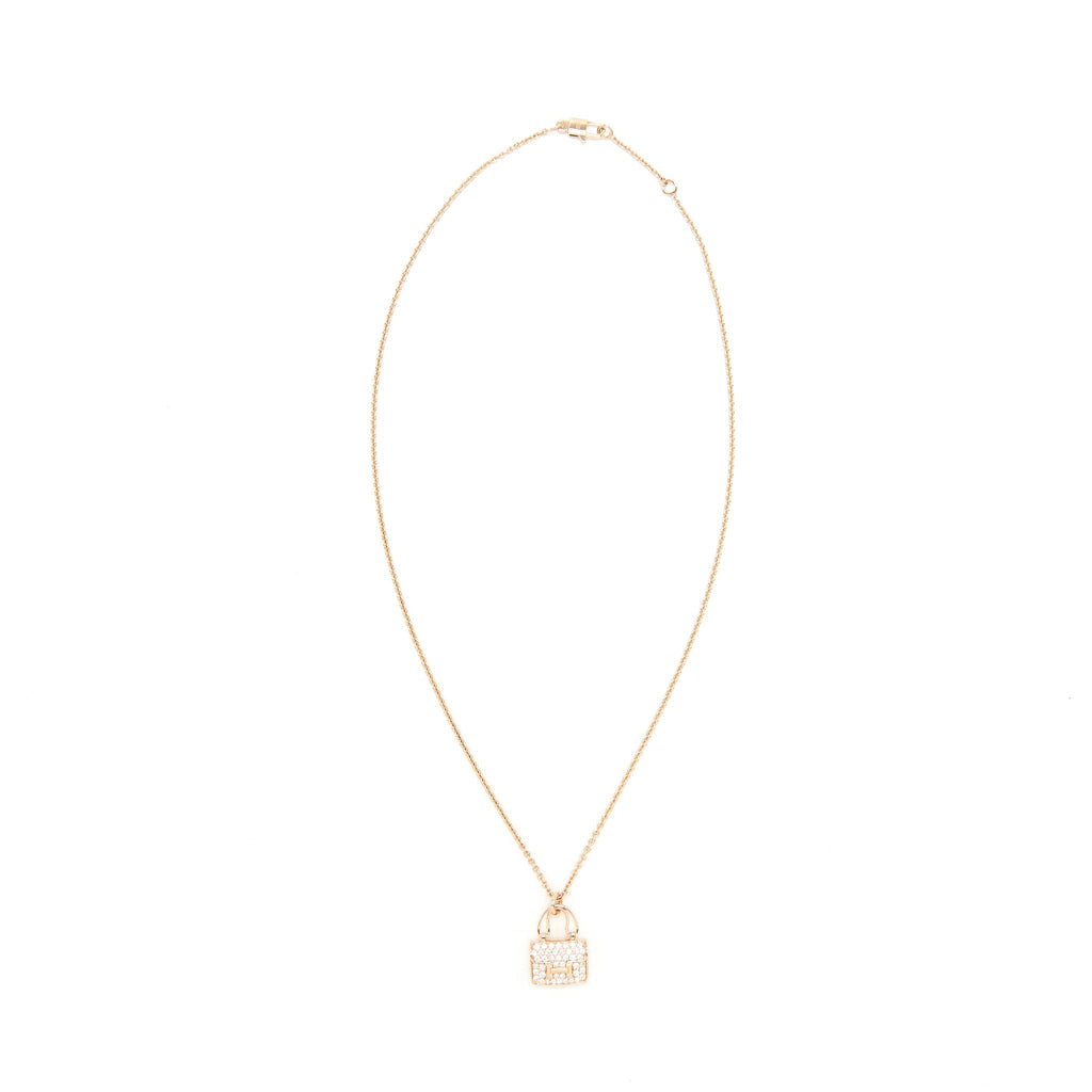HERMES NEW VERSION AMULETTES CONSTANCE PENDENT ROSE GOLD WITH DIAMOND