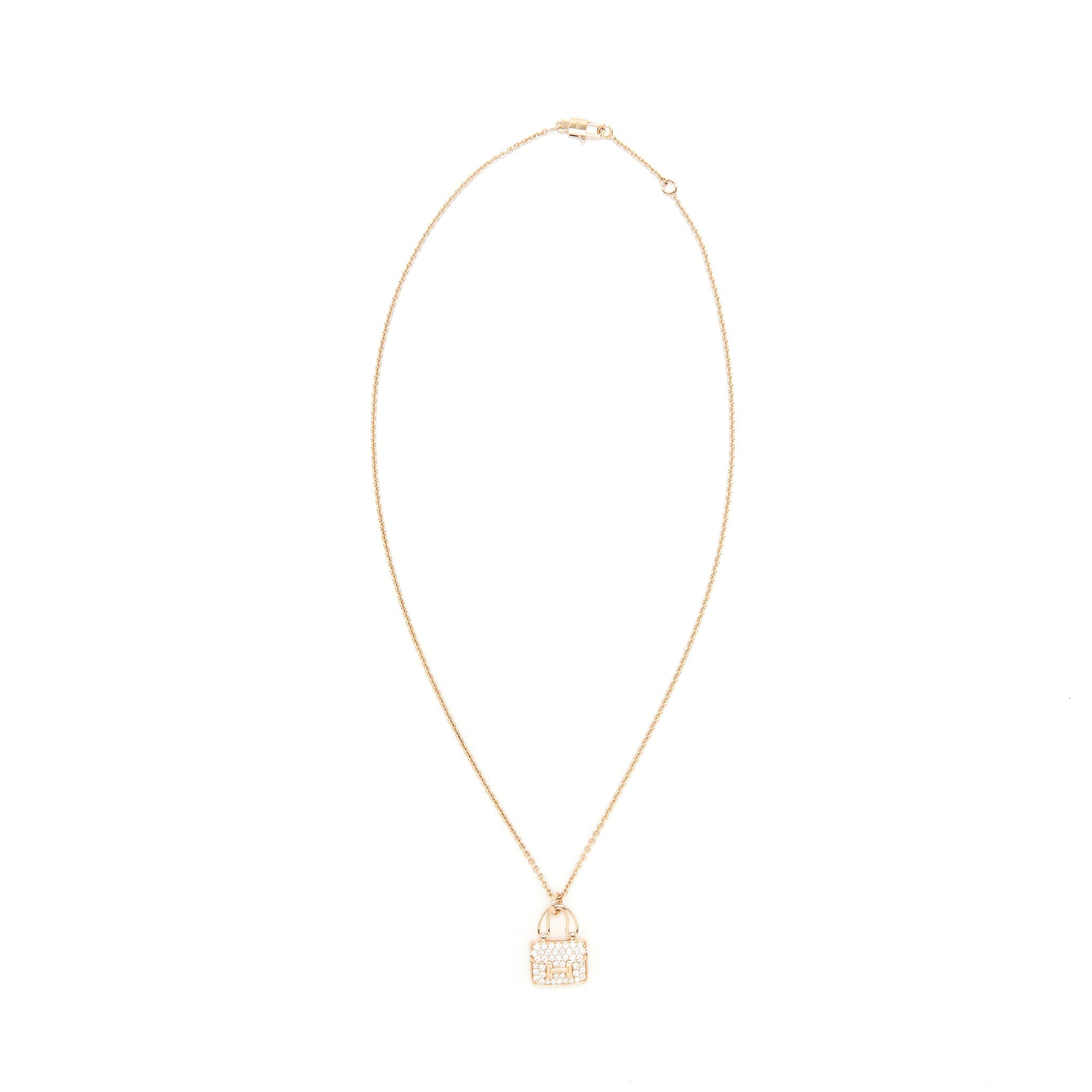 HERMES NEW VERSION AMULETTES CONSTANCE PENDENT ROSE GOLD WITH DIAMOND