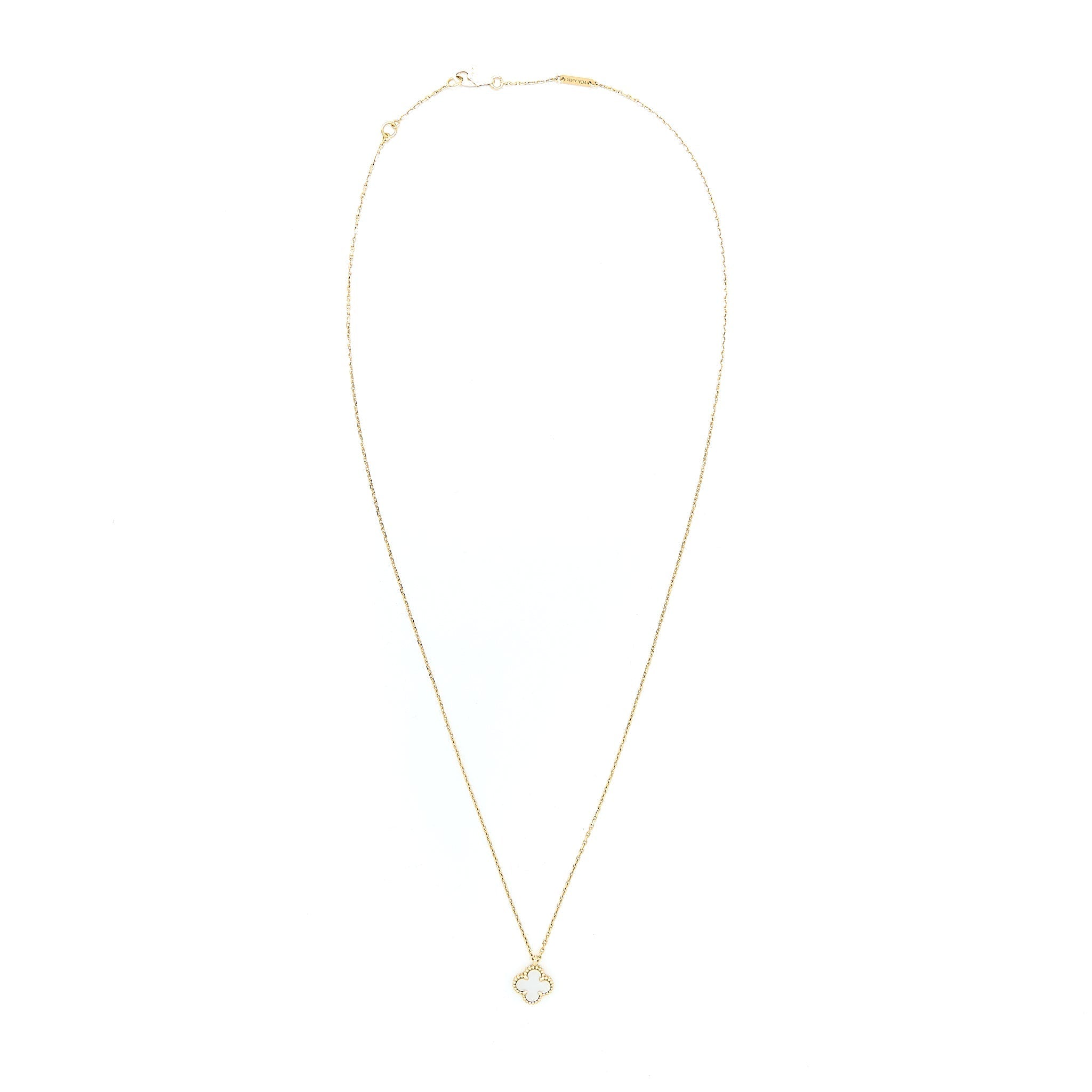 VAN CLEEF & ARPELS SWEET ALHAMBRA PENDANT MOTHER OF PEARL YELLOW GOLD