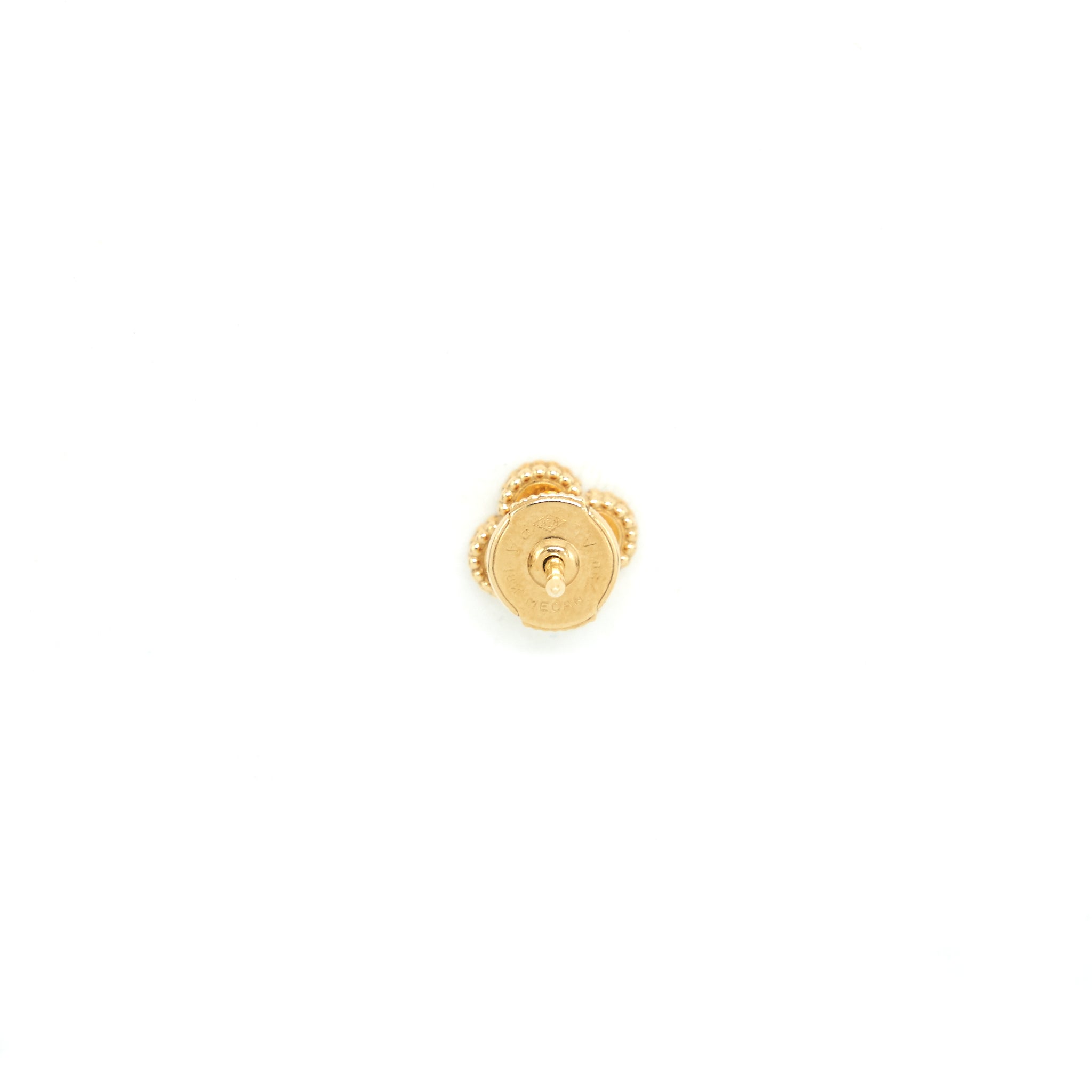 VAN CLEEF ARPELS SWEET ALHAMBRA EARSTUDS ONYS WITH YELLOW GOLD