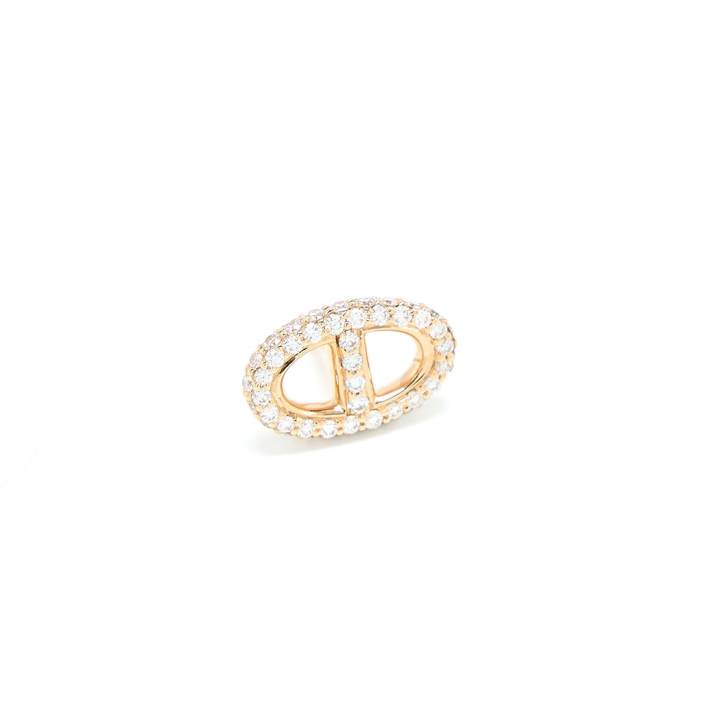 HERMES NEW FARANDOLE EARRINGS ROSE GOLD DIAMONDS