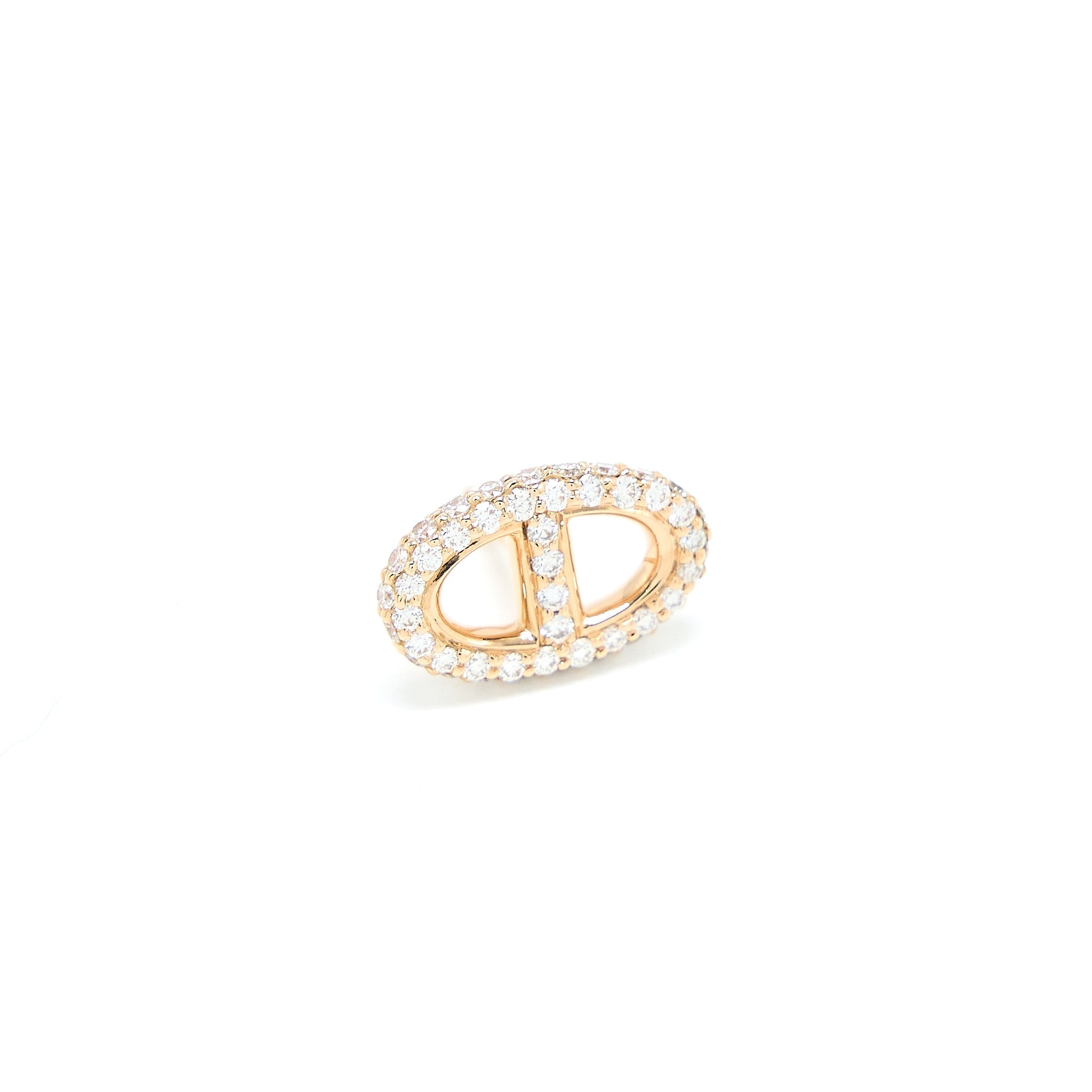 HERMES NEW FARANDOLE EARRINGS ROSE GOLD DIAMONDS