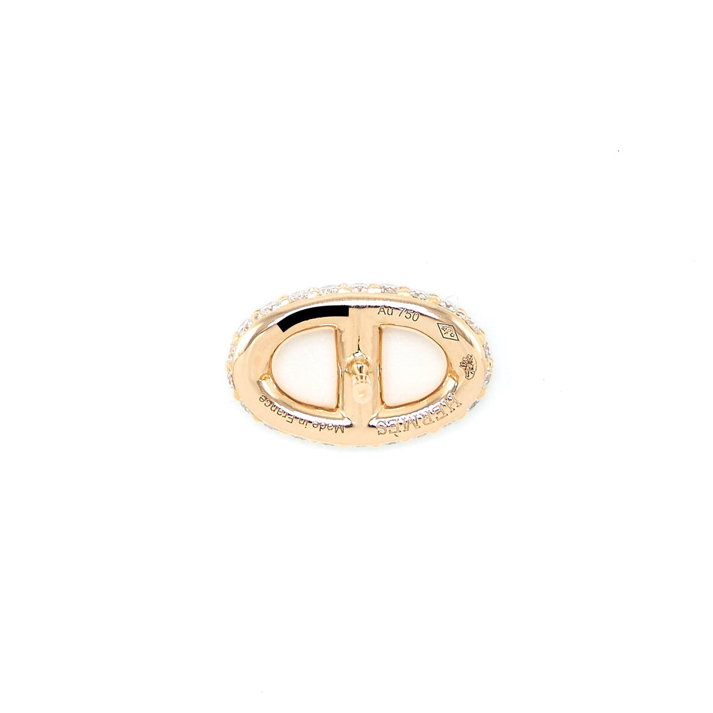 HERMES NEW FARANDOLE EARRINGS ROSE GOLD DIAMONDS