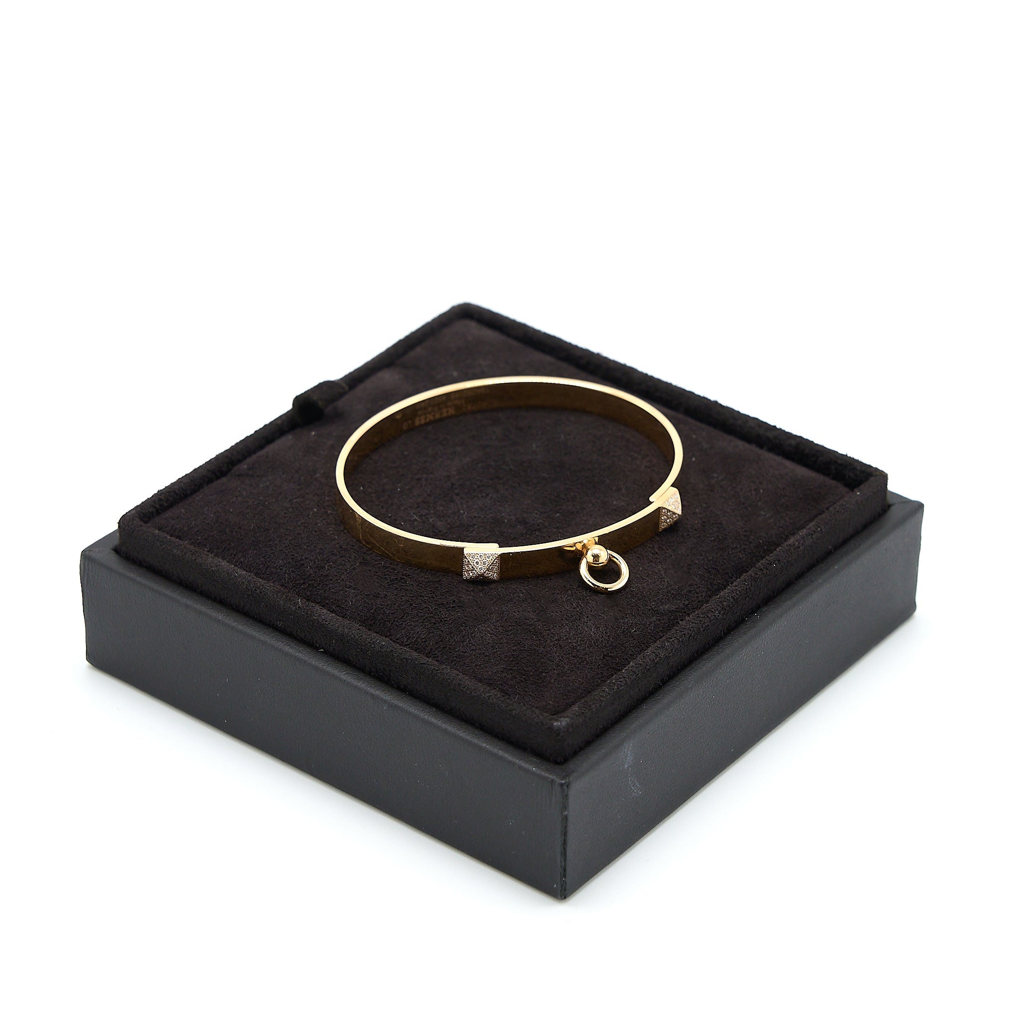 HERMES COLLIER DE CHIEN BRACELET YELLOW GOLD DIAMONDS