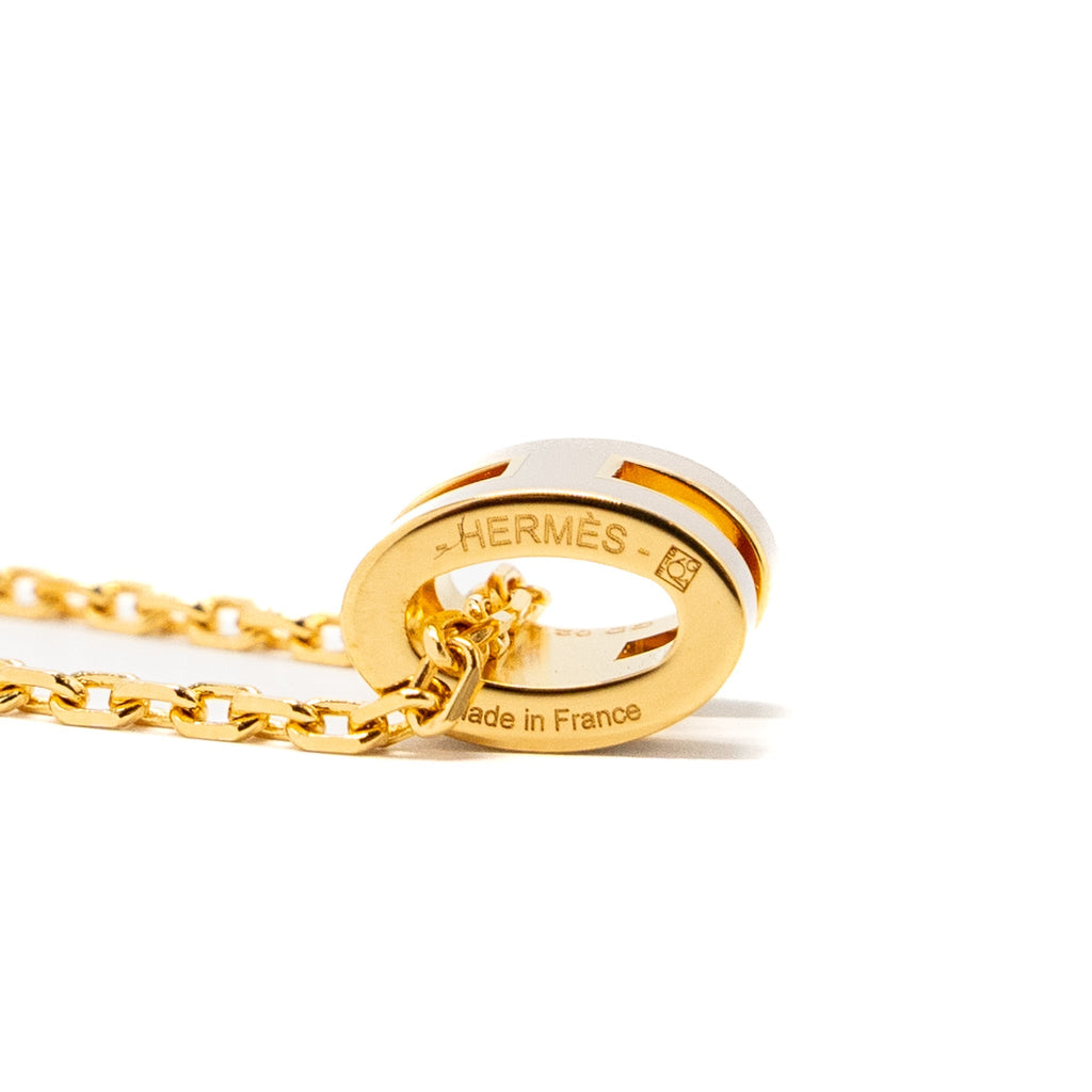 HERMES MINI POP H PENDANT MARRON GLACE GHW