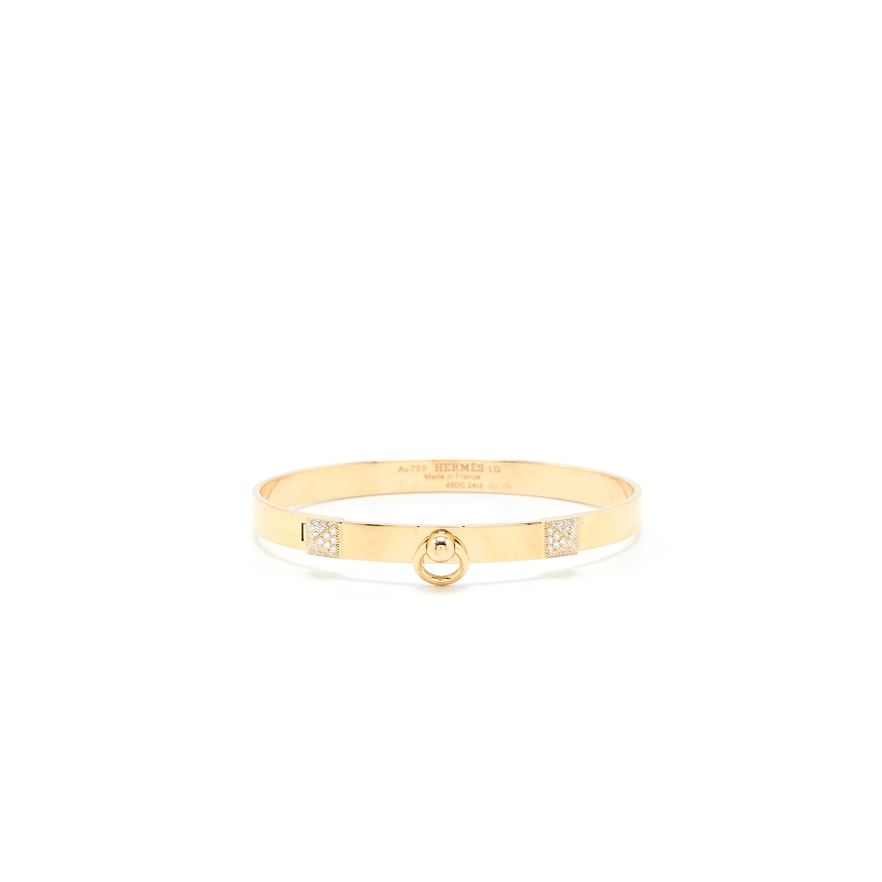 HERMES COLLIER DE CHIEN BRACELET YELLOW GOLD DIAMONDS