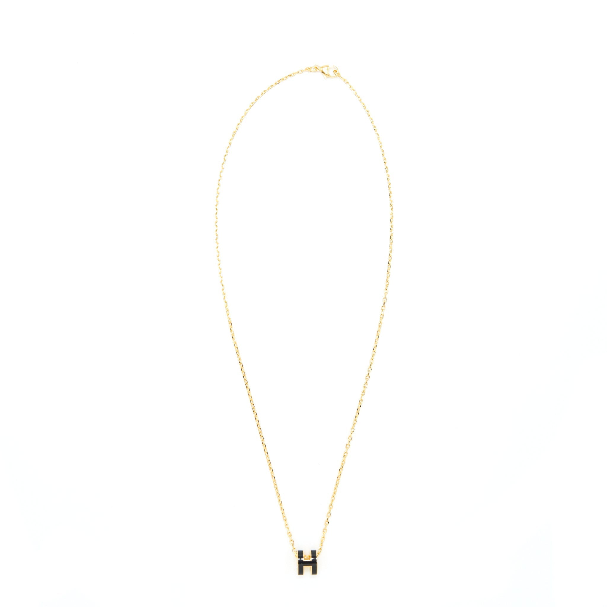 HERMES MINI POP H NECKLACE BLACK GHW