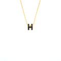 HERMES MINI POP H NECKLACE BLACK GHW