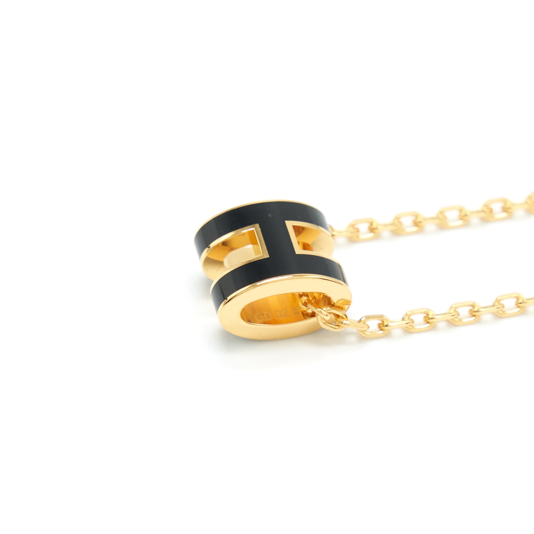 HERMES MINI POP H NECKLACE BLACK GHW