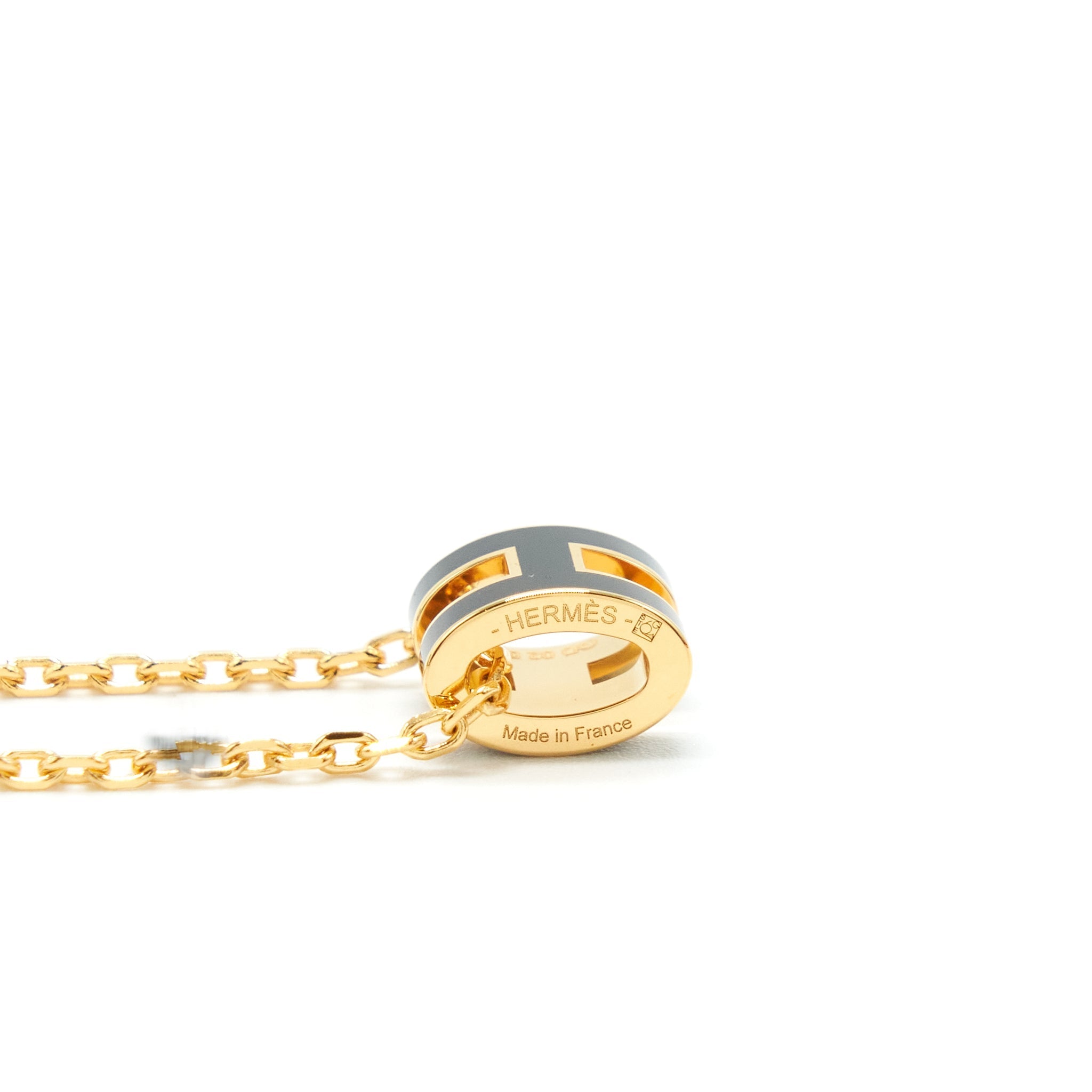 HERMES MINI POP H NECKLACE BLACK GHW