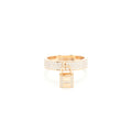 HERMES BAGUE KELLY CLOCHETTE MM RING , ROSE GOLD WITH DIAMONDS