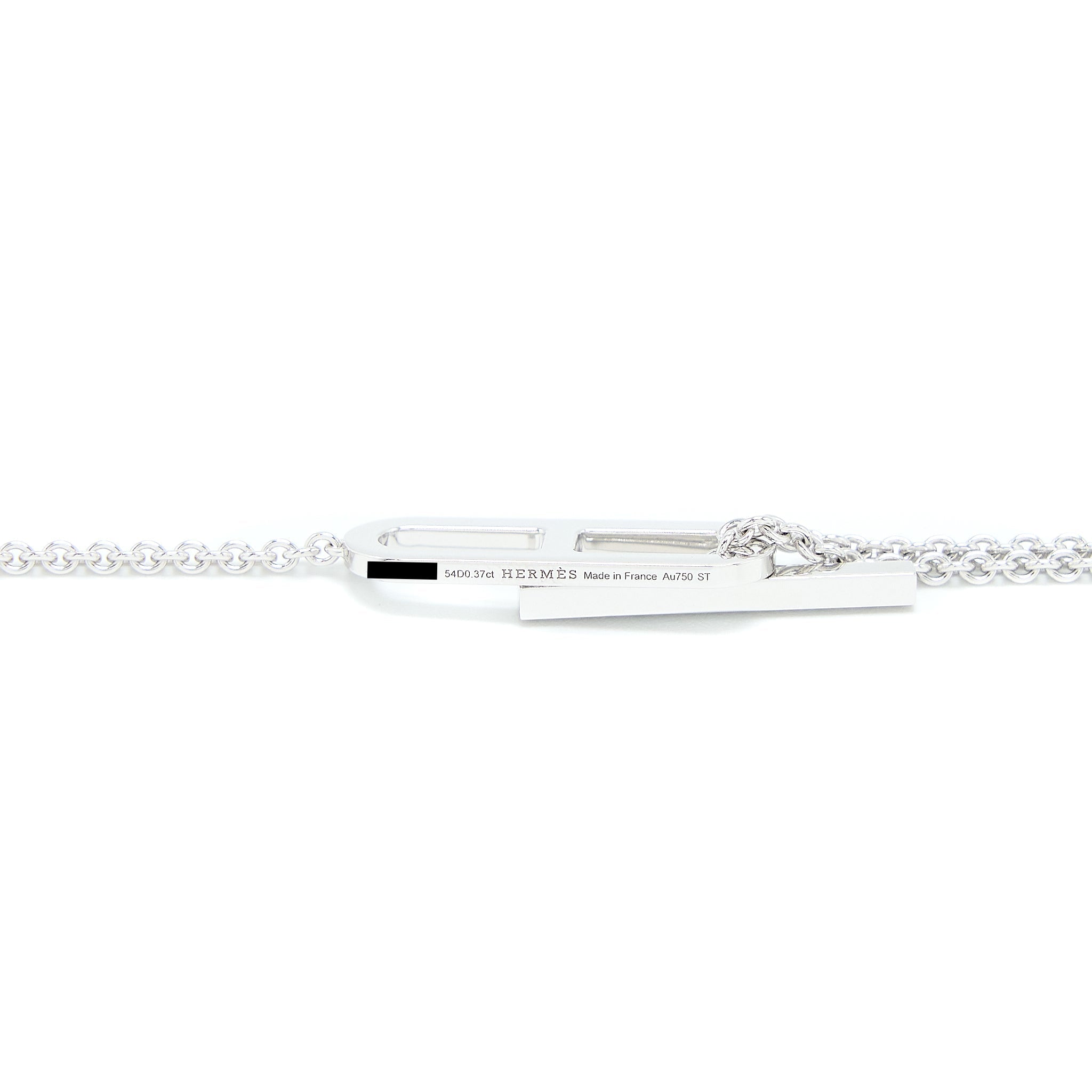 HERMES EVER CHAINE D'ANCRE LARIAT NECKLACE WHITE GOLD DIAMONDS