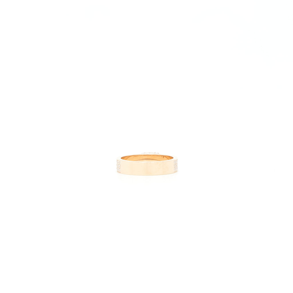 HERMES BAGUE KELLY CLOCHETTE MM RING , ROSE GOLD WITH DIAMONDS