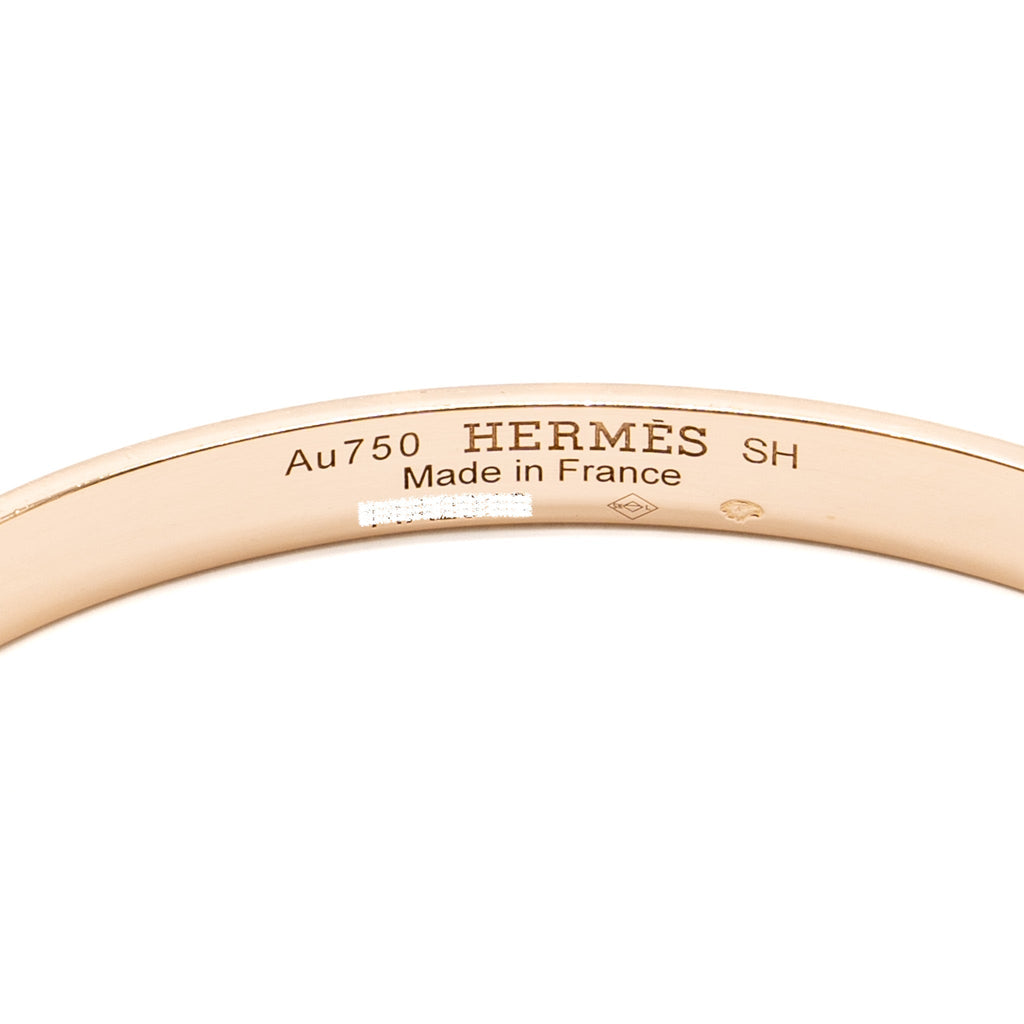 HERMES KELLY BRACELET ROSE GOLD 4 DIAMONDS